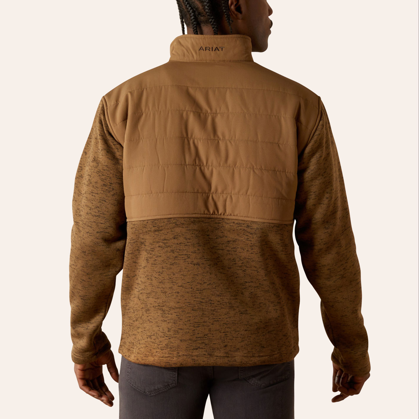 Ariat Men's Caldwell Khaki Reinforced Snap Sweater - Image 1