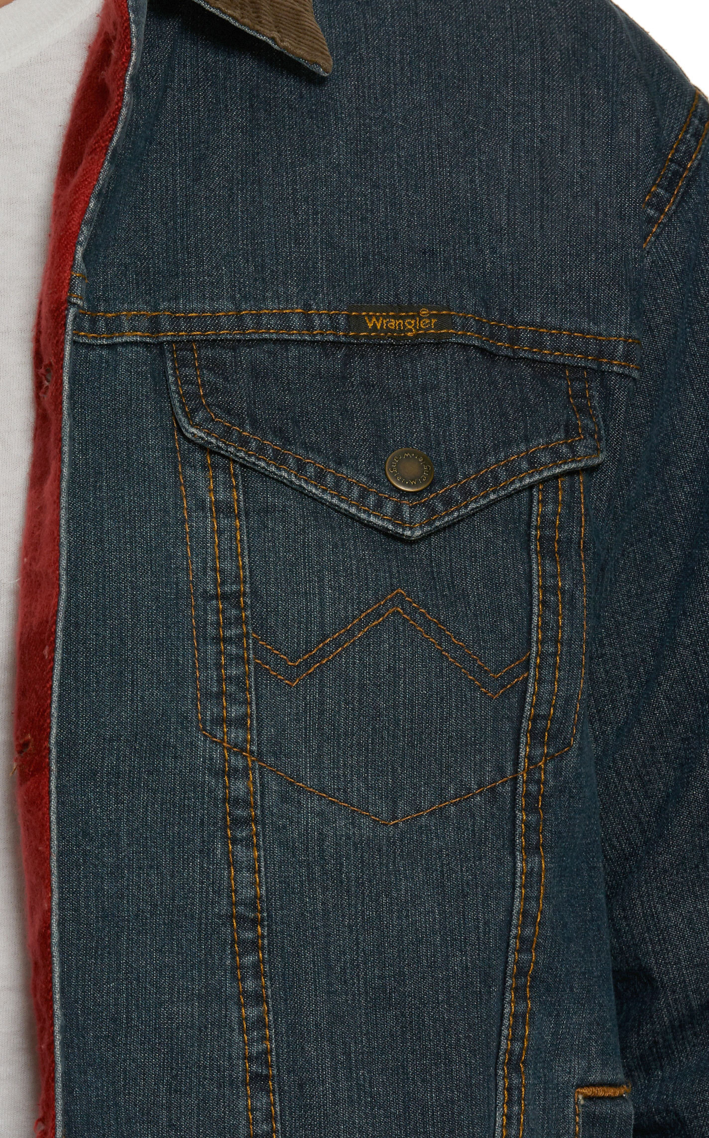 Wrangler Red Blanket Lined Denim Jacket - Image 1
