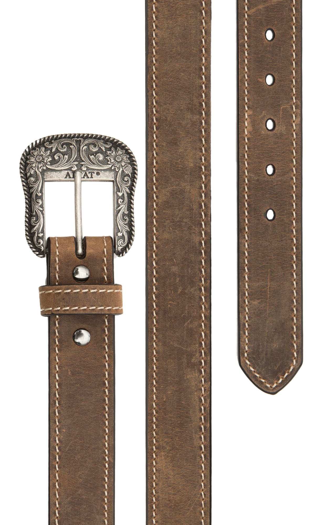 Ariat Women's Brown with Heavy Stitching and Limited Edition Buckle Belt - Image 1