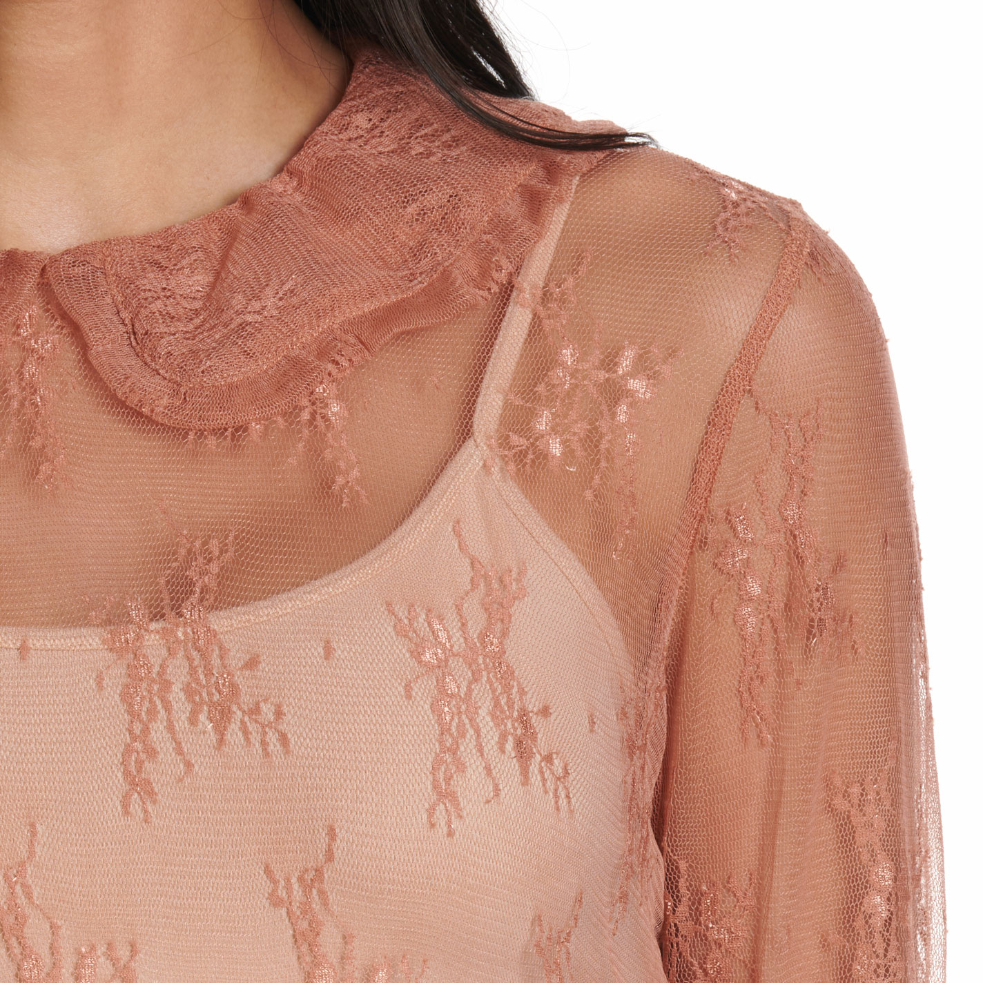 Merigold Kiss Women's Light Rust Lace Blouse - Image 1