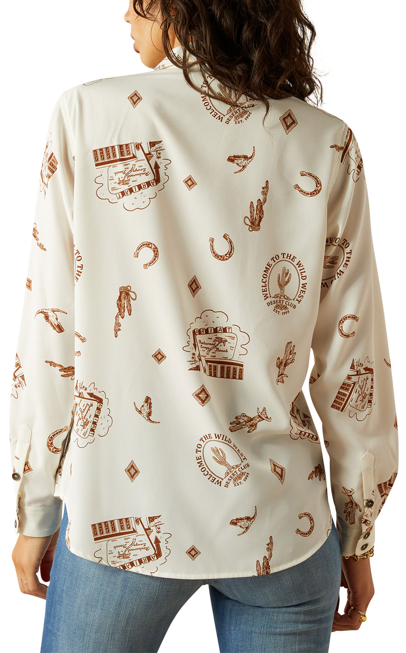Ariat Women's Cream Homestyle Road Trip Print Top - Image 3