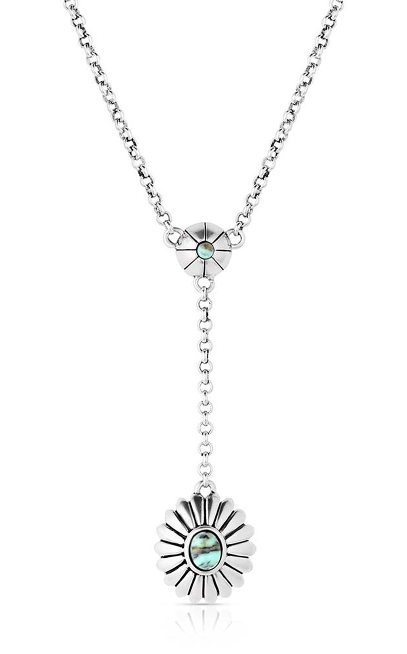 Montana Silversmiths Silver & Turquoise Heyday Blossom Necklace - Image 2