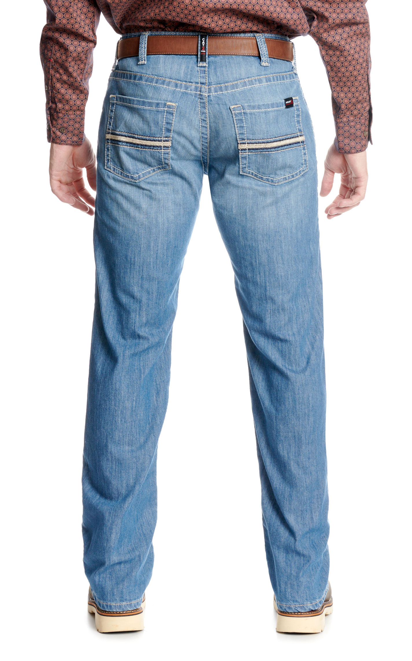 Ariat Men's M5 DuraLight Owens Light Wash Straight FR Work Jeans - Image 4