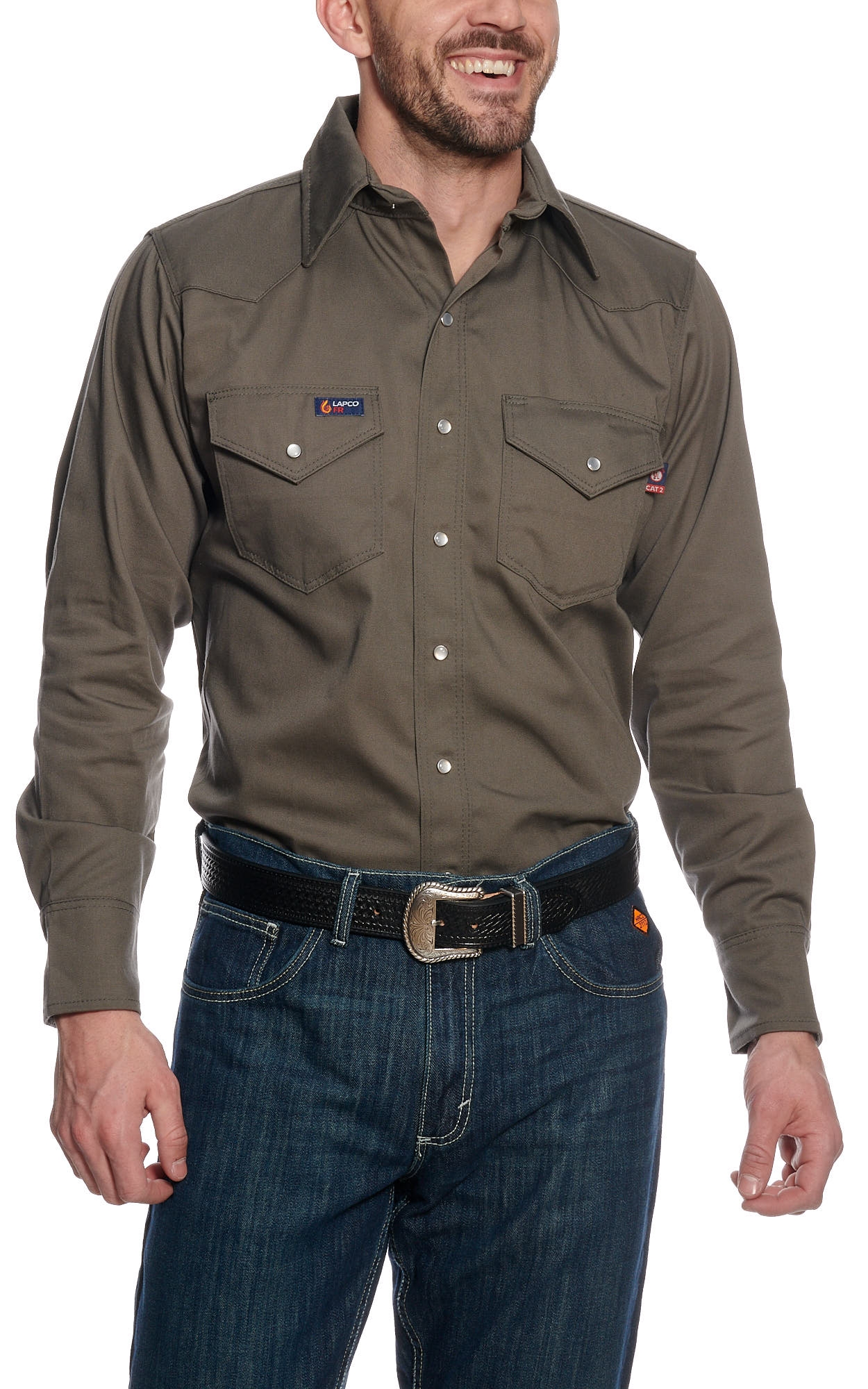 Lapco Gray Flame Resistant Workshirt - Big & Tall - Image 1