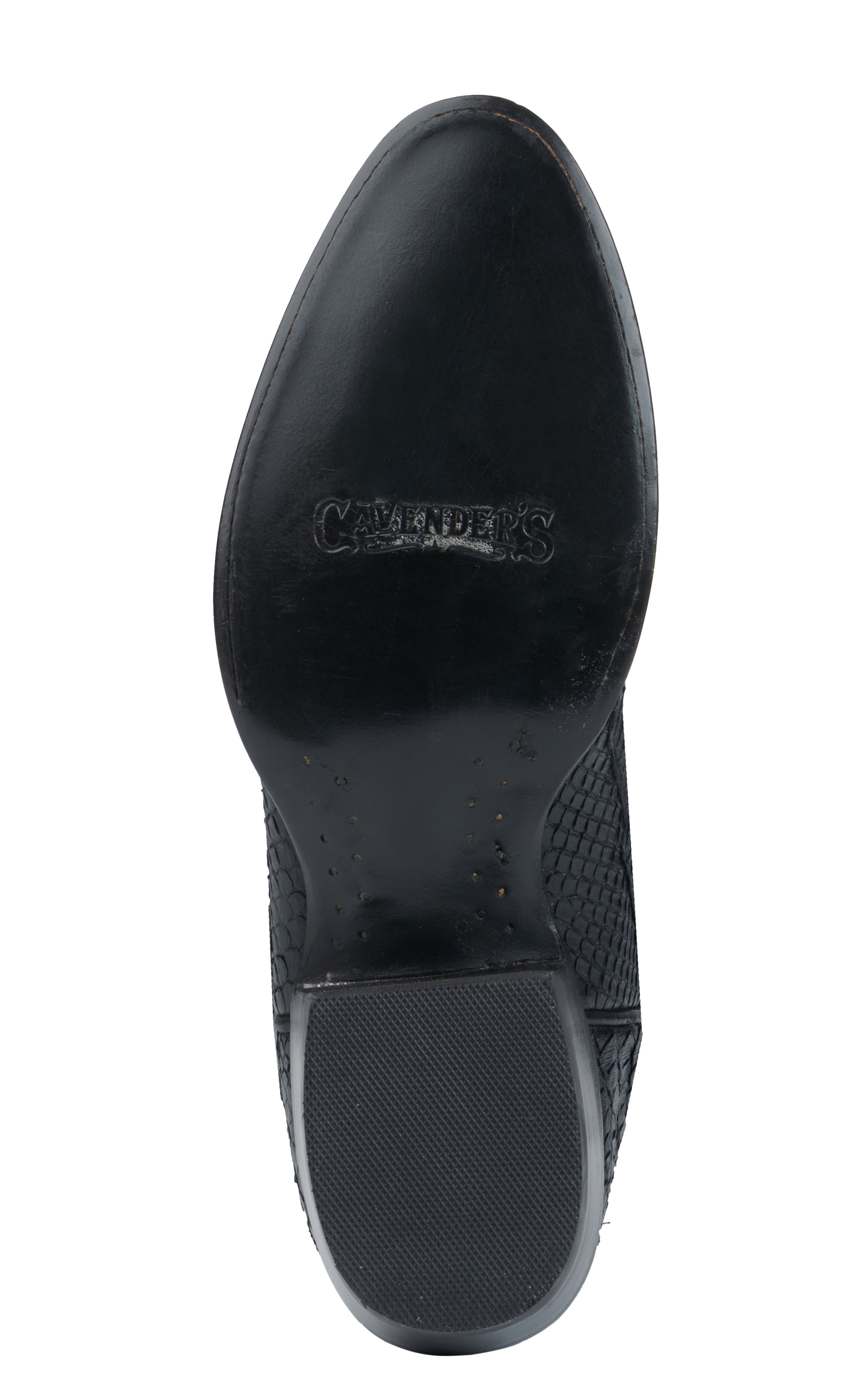 Cavender's Men's Black Python R Toe Exotic Cowboy Boots - Image 1