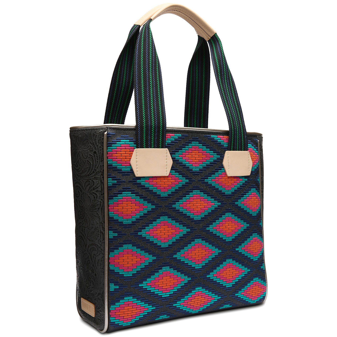 Consuela Rowan Colorful Aztec Embroidered Classic Tote Bag - Image 1