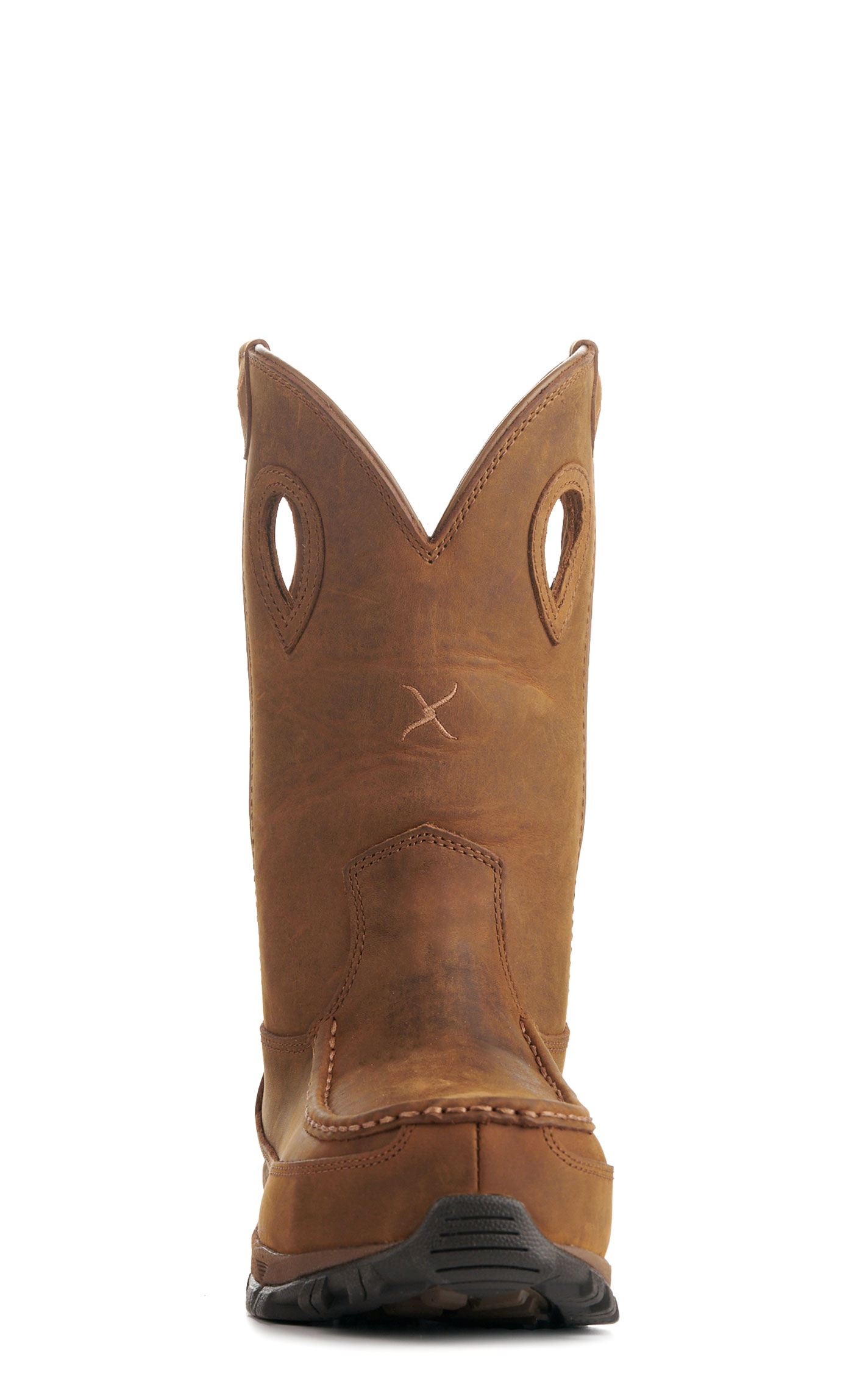 Twisted X Women's Distressed Saddle Waterproof Moc Nano Composite Toe Work Boot - Image 1