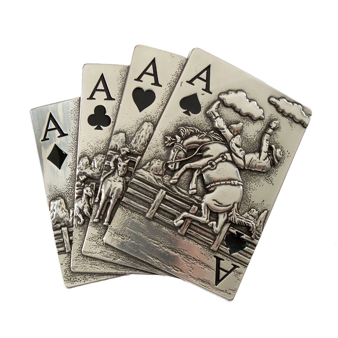 Blazin Roxx Silver Playing Cards Buckle  - Image 1