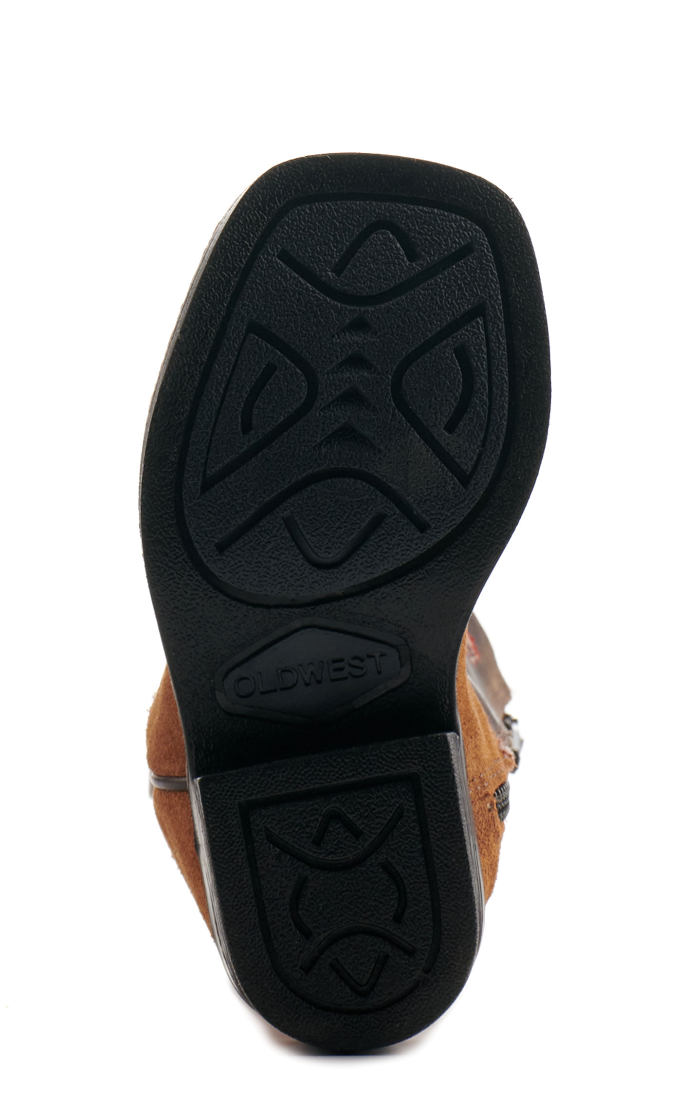 Old West Toddlers Light Brown and Dark Brown Wide Square Toe Cowboy Boots - Image 1