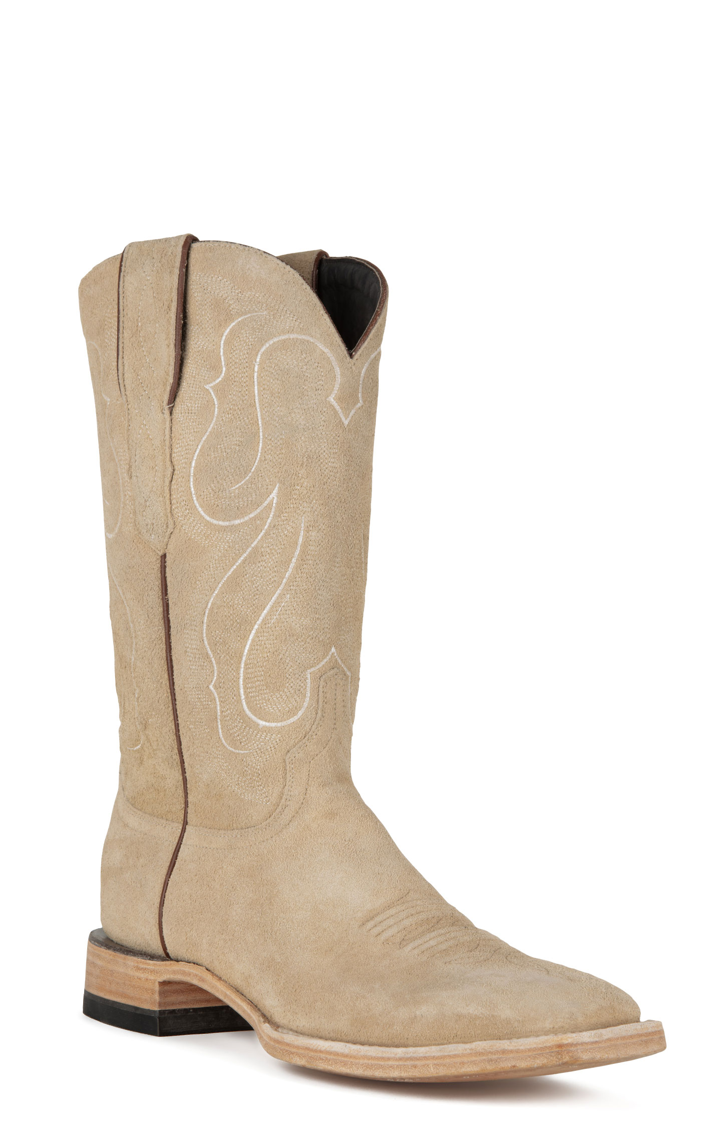 Resistol Men's Stonewash Sand Suede Wide Square Toe Cowboy Boots - Image 1
