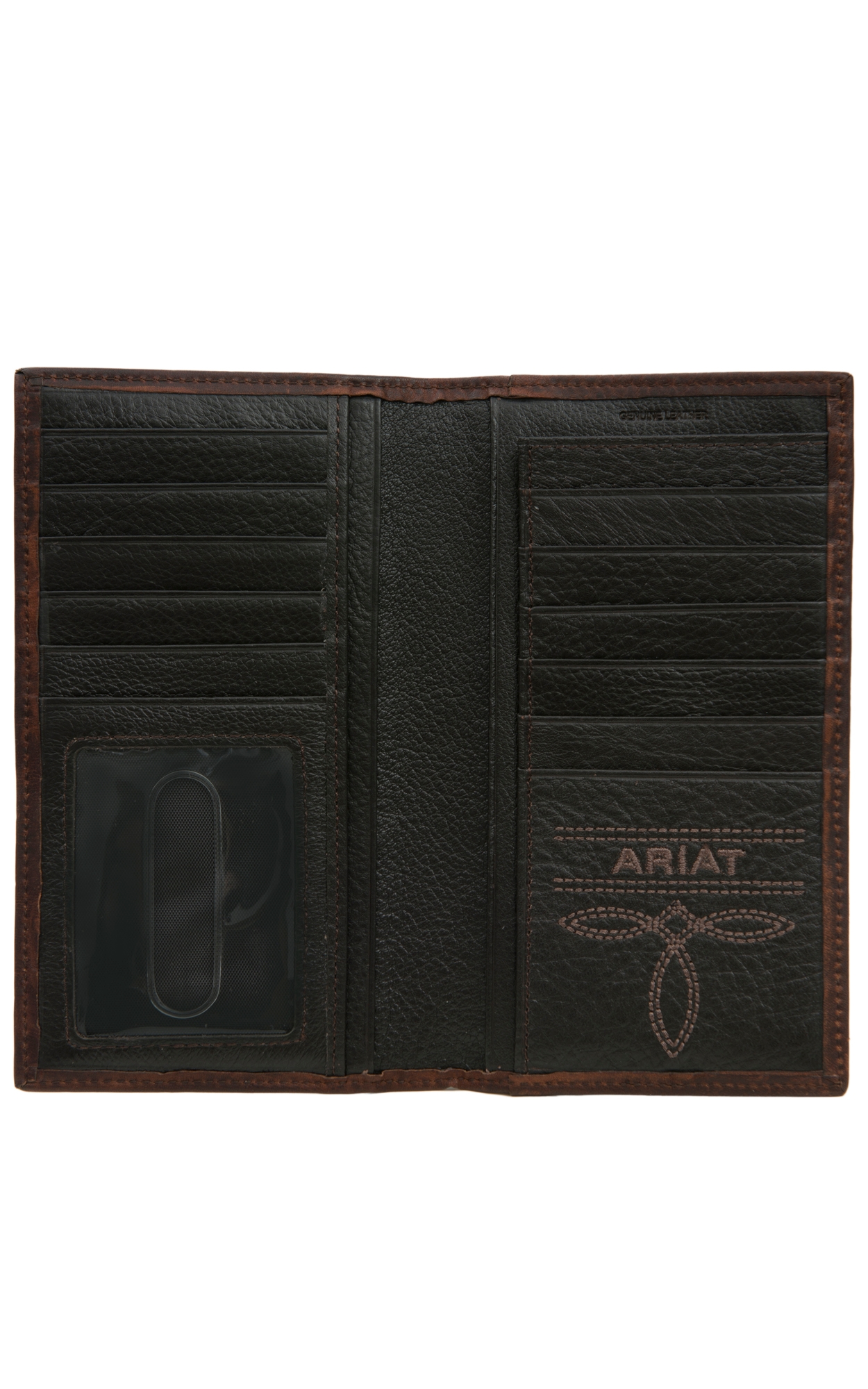 Ariat Performance Work Dark Copper Leather Checkbook / Rodeo Wallet - Image 1