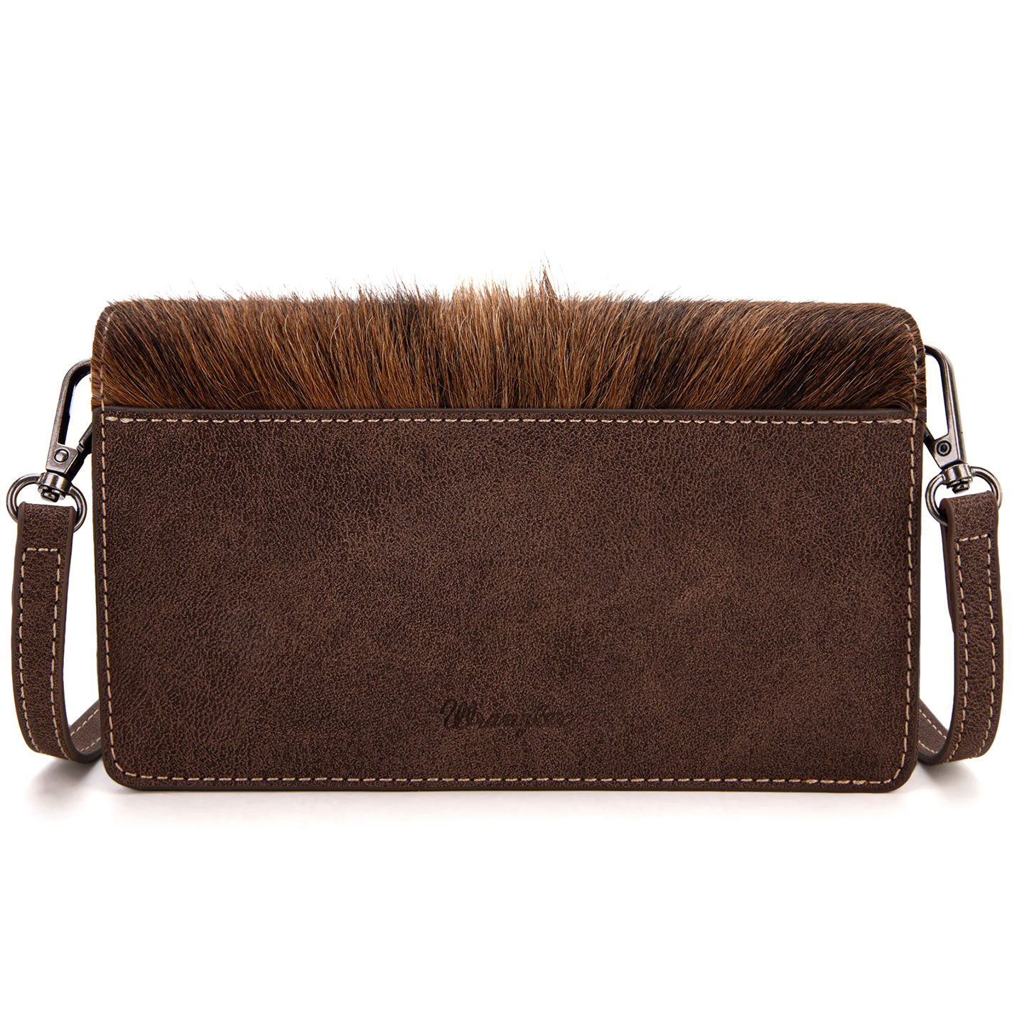Wrangler Mahogany & Coffee Hair on Hide Mini-Crossbody Bag - Image 1