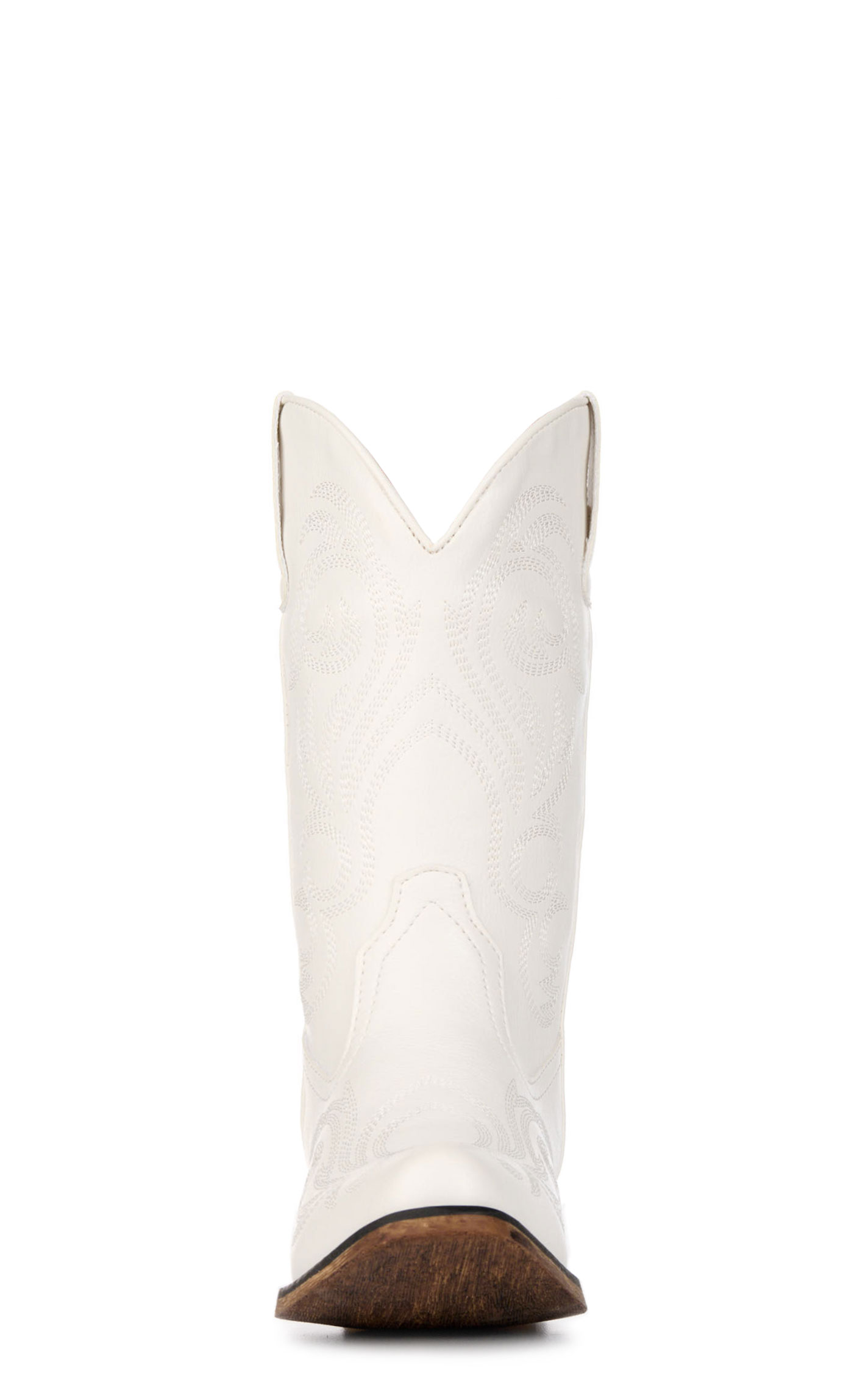 Roper Girls' Riley White Faux Leather Snip Toe Cowboy Boots - Image 1