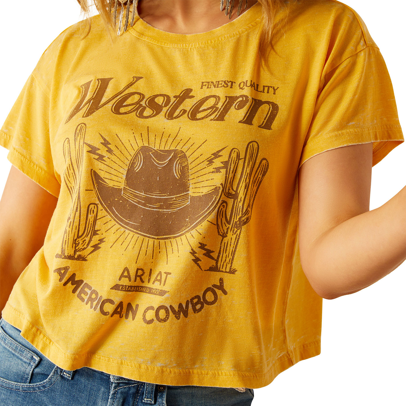 Ariat Women's Mango Mojito Gold Rush Cropped T-Shirt - Image 1