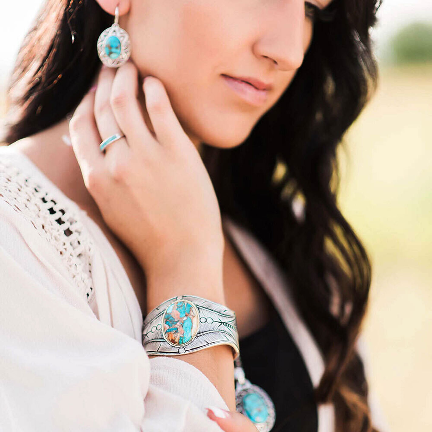 Montana Silversmiths Nature's Turquoise Silver Cuff Bracelet - Image 1