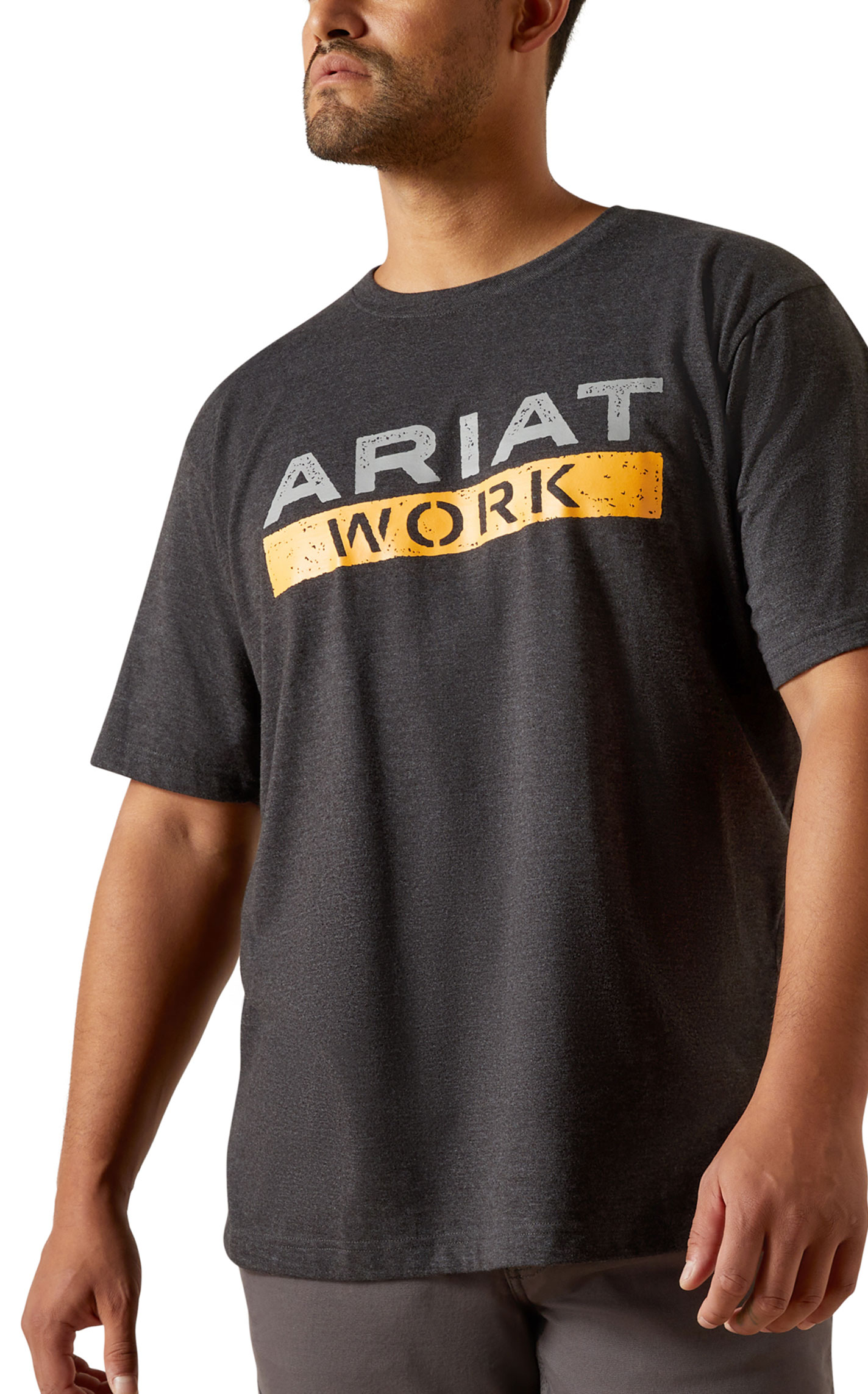 Ariat Rebar Men's Charcoal Logo Graphic Work T-Shirt - Image 2