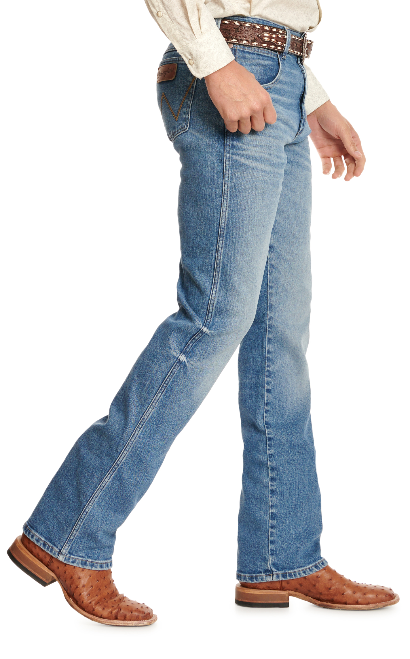 Wrangler Retro Men's 77 Nolan Medium Wash Slim Fit Bootcut Jeans  - Image 1