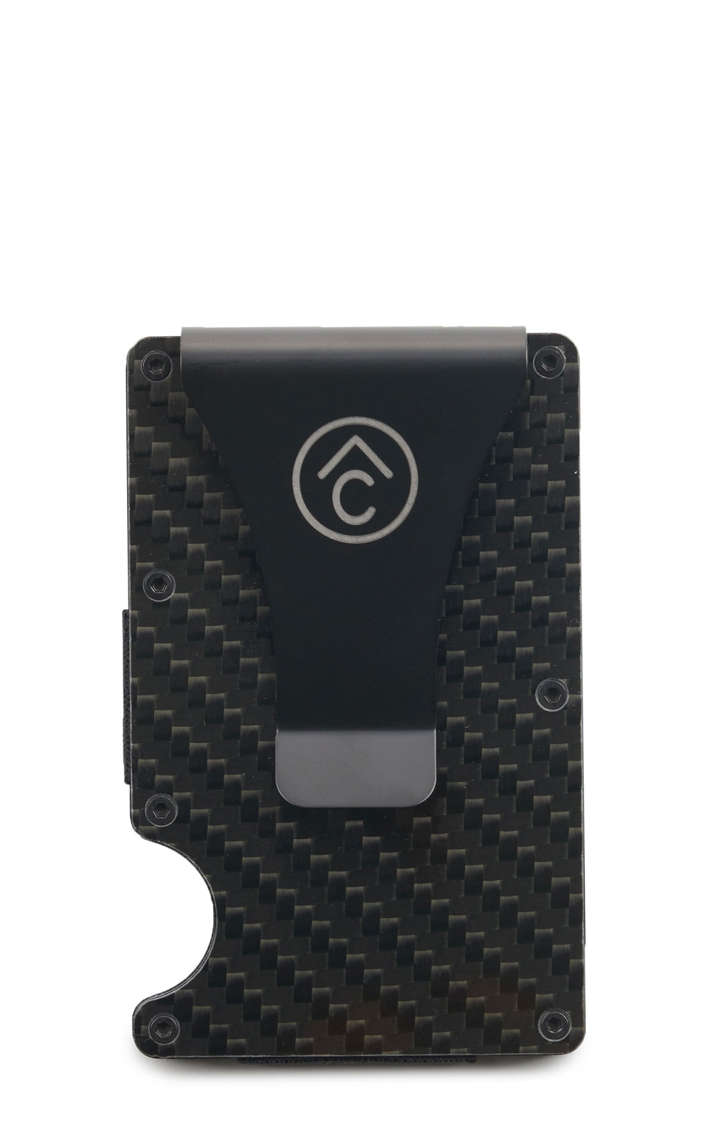 Rafter C Men’s Black Carbon Fiber Money Clip Utility Wallet - Image 1