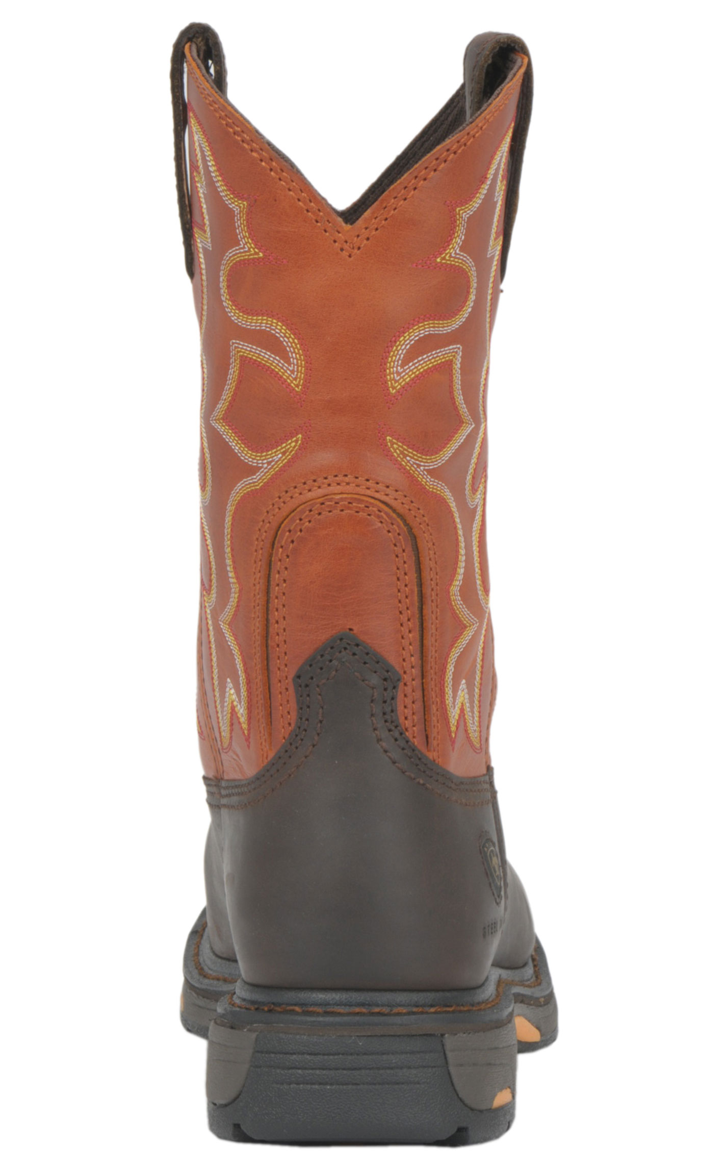 Ariat Men's WorkHog Earth Brown and Brick Orange Square Steel Toe Work Boot - Image 1