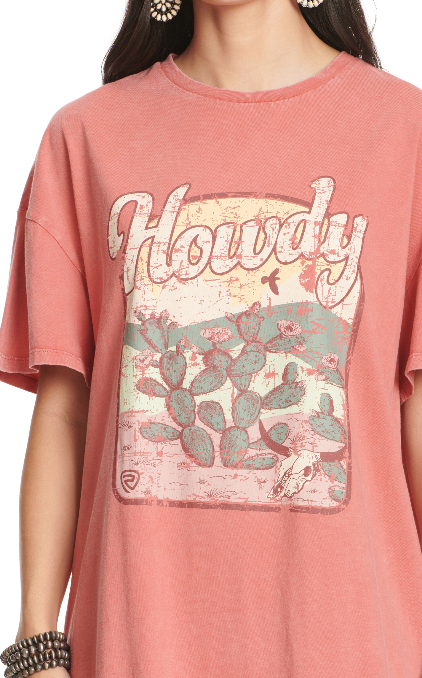 Rock & Roll Denim Women's Rosy Terracotta & Howdy Desert Graphic T-Shirt Dress - Image 1