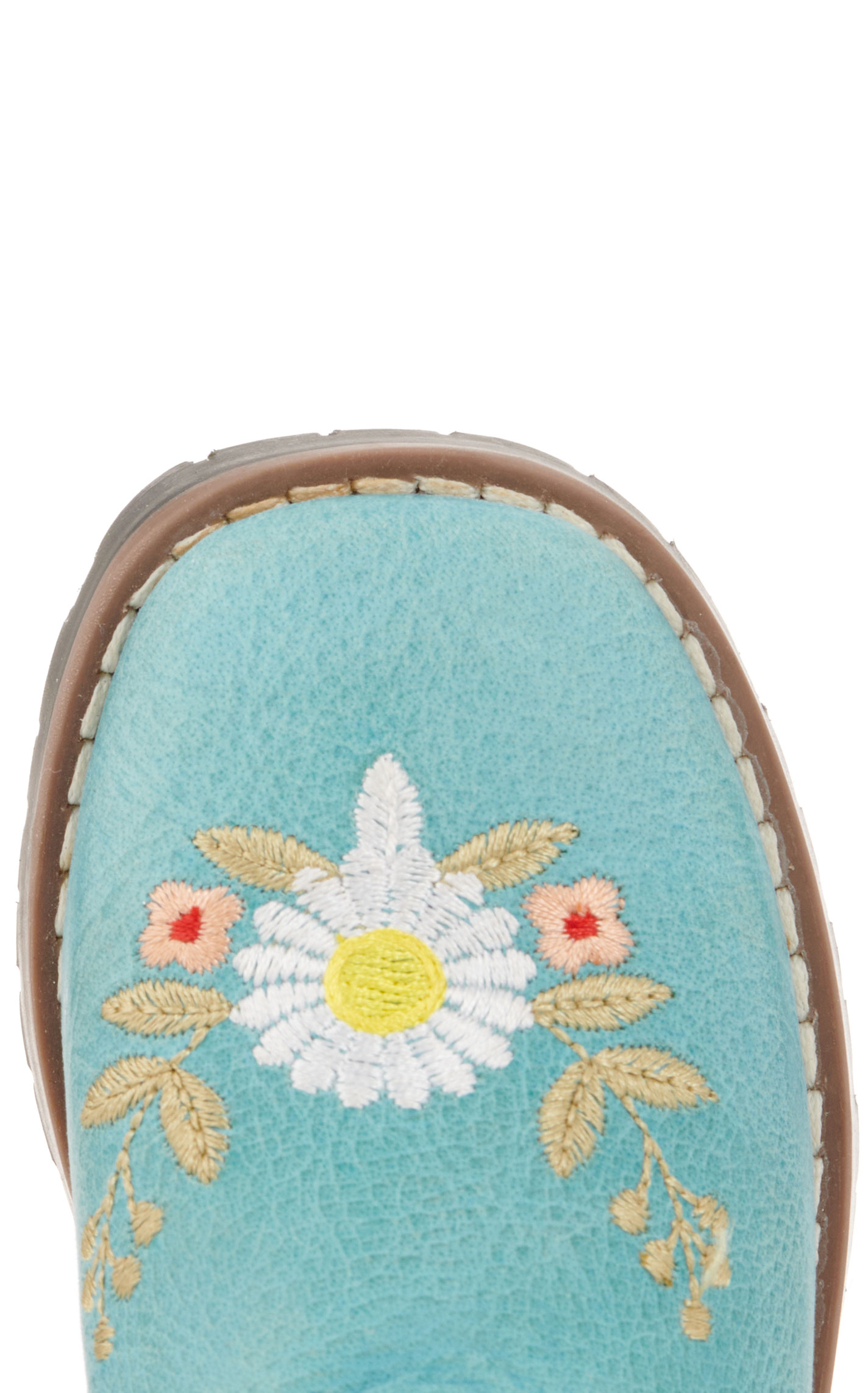 Smoky Mountain Toddler's Autry Turquoise with Floral Embroidery Wide Square Toe Cowboy Boots - Image 1
