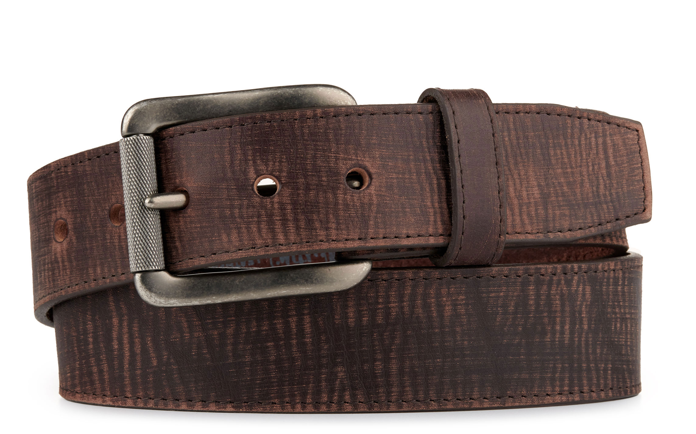 Justin Bent Rail Sanded Brown Bomber Western Belt - Image 1