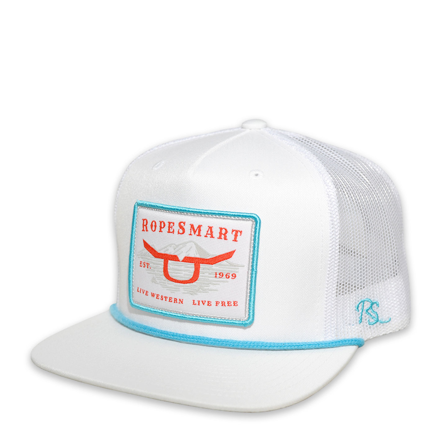 Ropesmart Men's White & White Death Valley Logo Patch Cap - Image 1