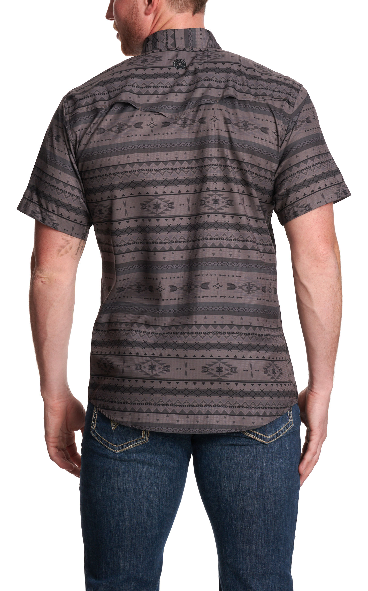 Hooey Men's Charcoal Aztec Fishing Shirt - Image 1