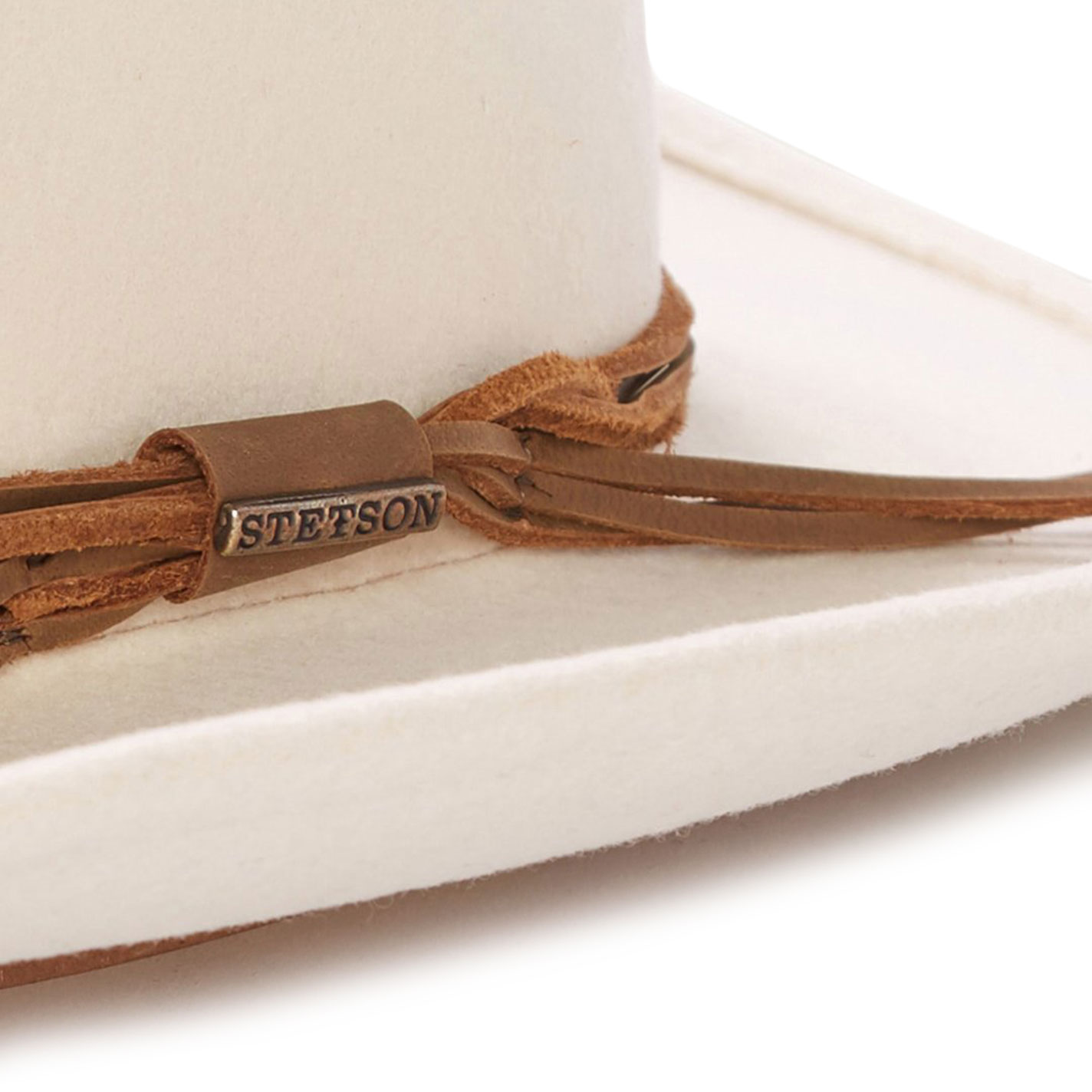 Stetson Gus Crush Silverbelly Woven with Leather Band Wool Cowboy Hat - Image 1