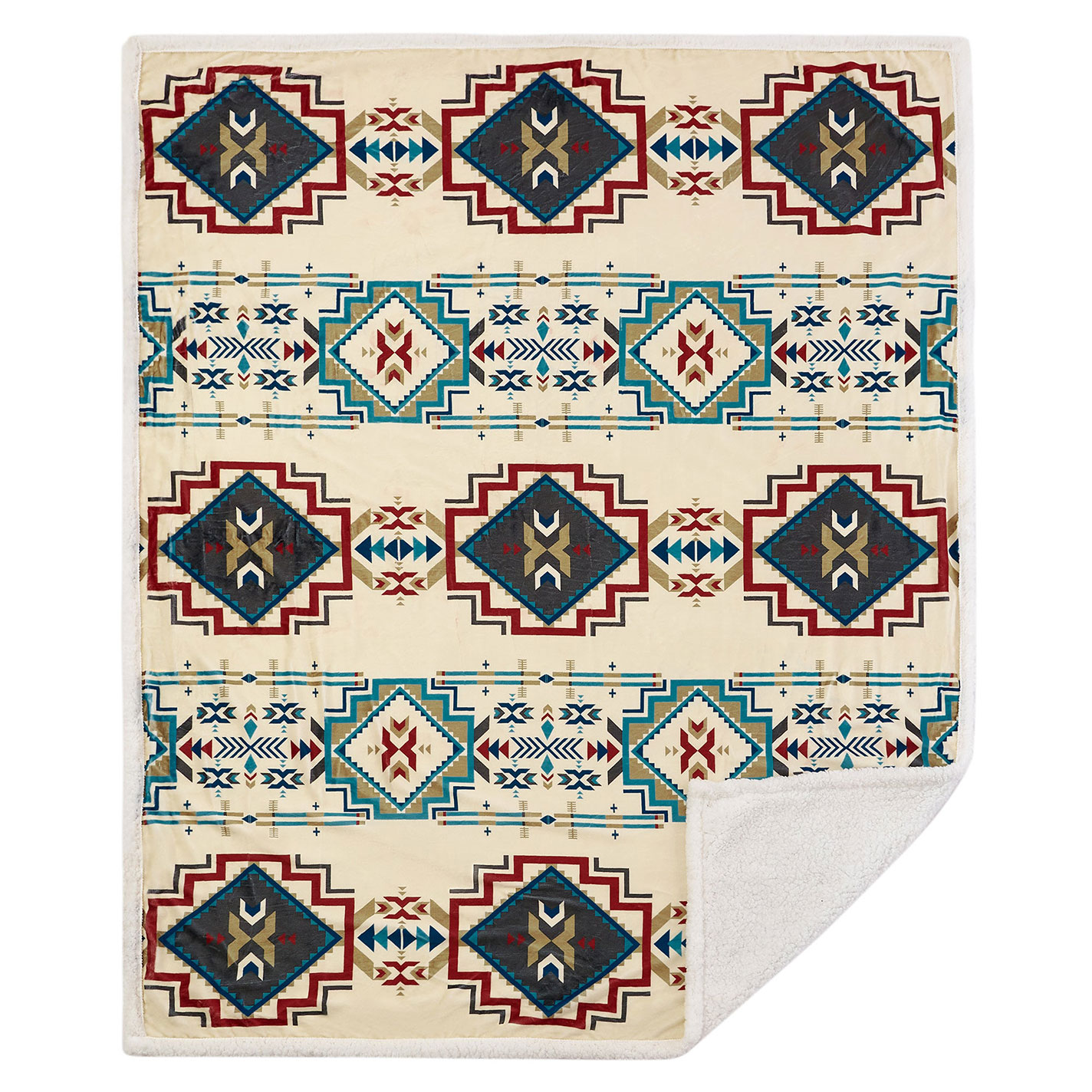 Indigo Hill Spirit Valley Aztec Campfire Sherpa Throw  - Image 5
