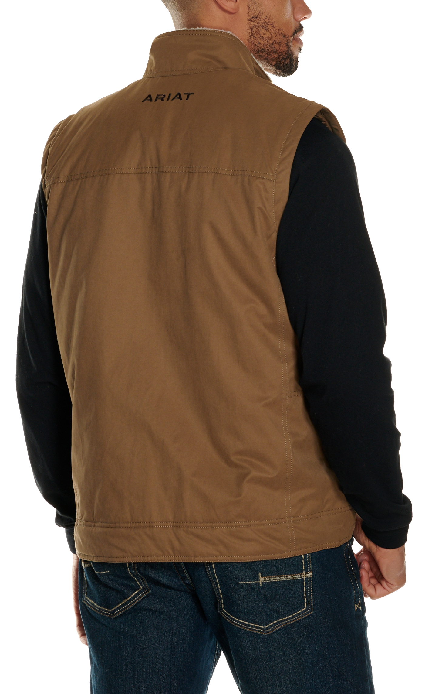 Ariat Men's Tan Grizzly Canvas Vest - Image 1