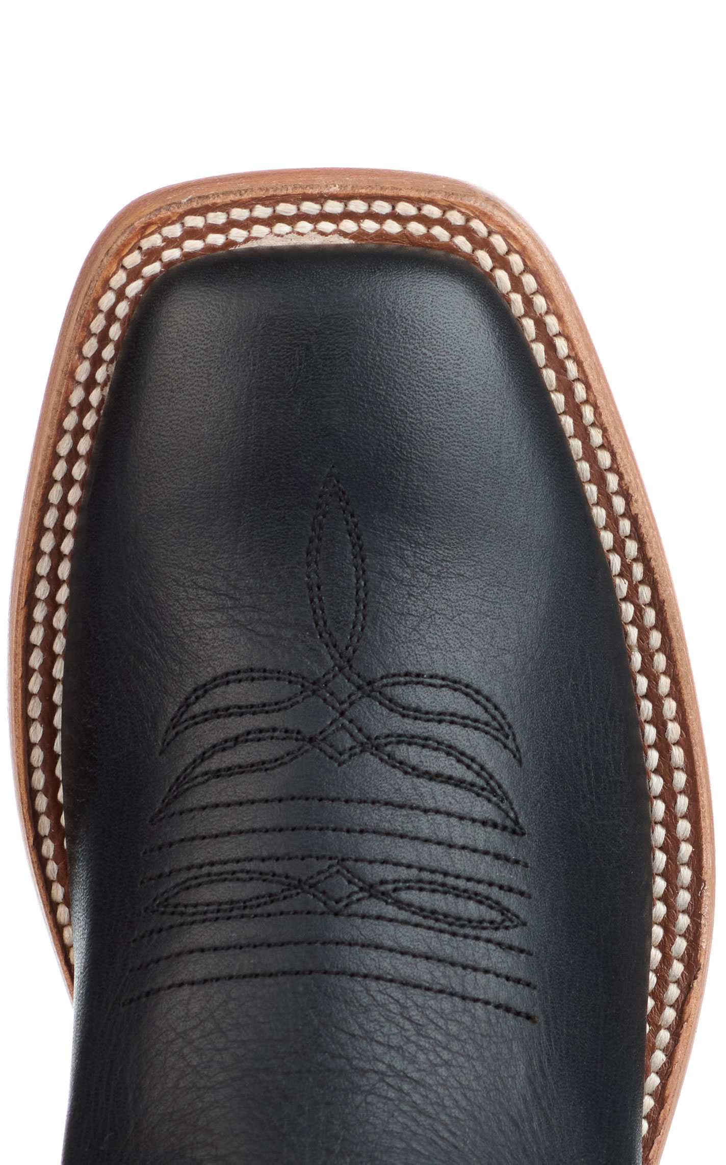 Anderson Bean Women's Macie Bean Black with Floral Embroidery Wide Square Toe Cowboy Boots  - Image 1