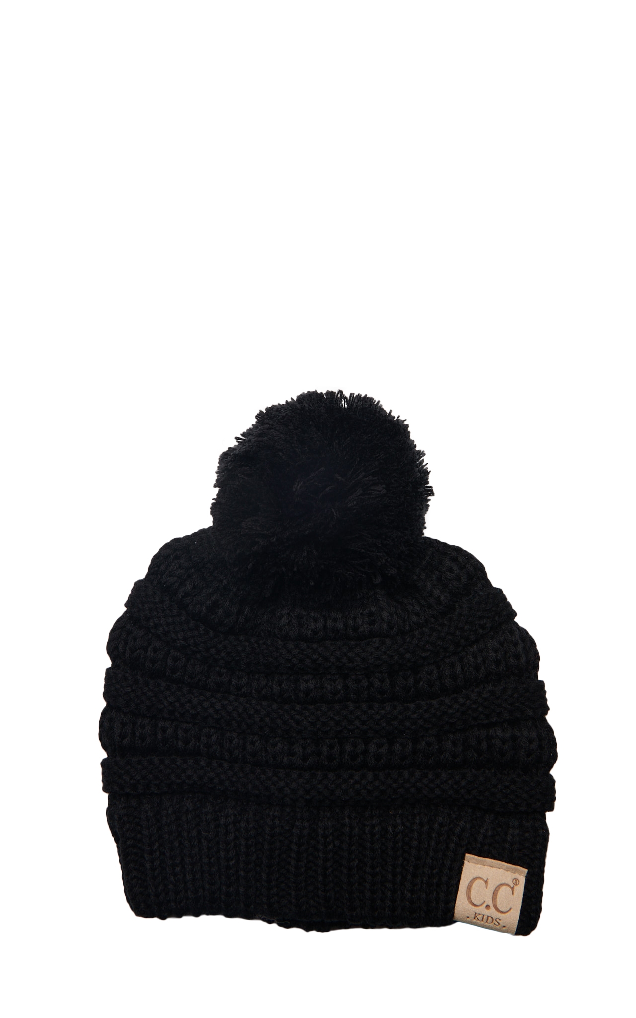 C.C. Brands Kids' Solid Black Beanie - Image 1