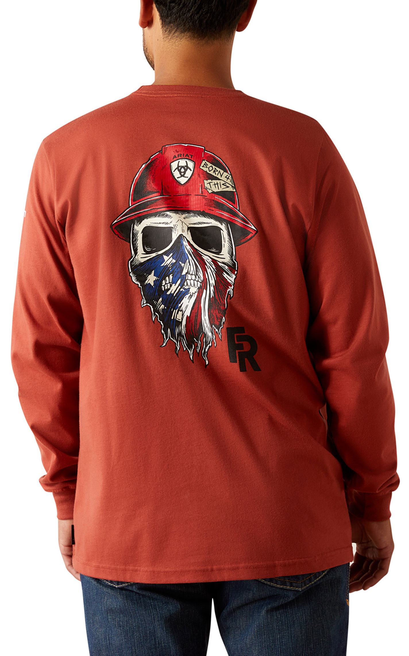 Ariat Men's Rust-Red Born for This Logo Graphic T-Shirt - Image 2