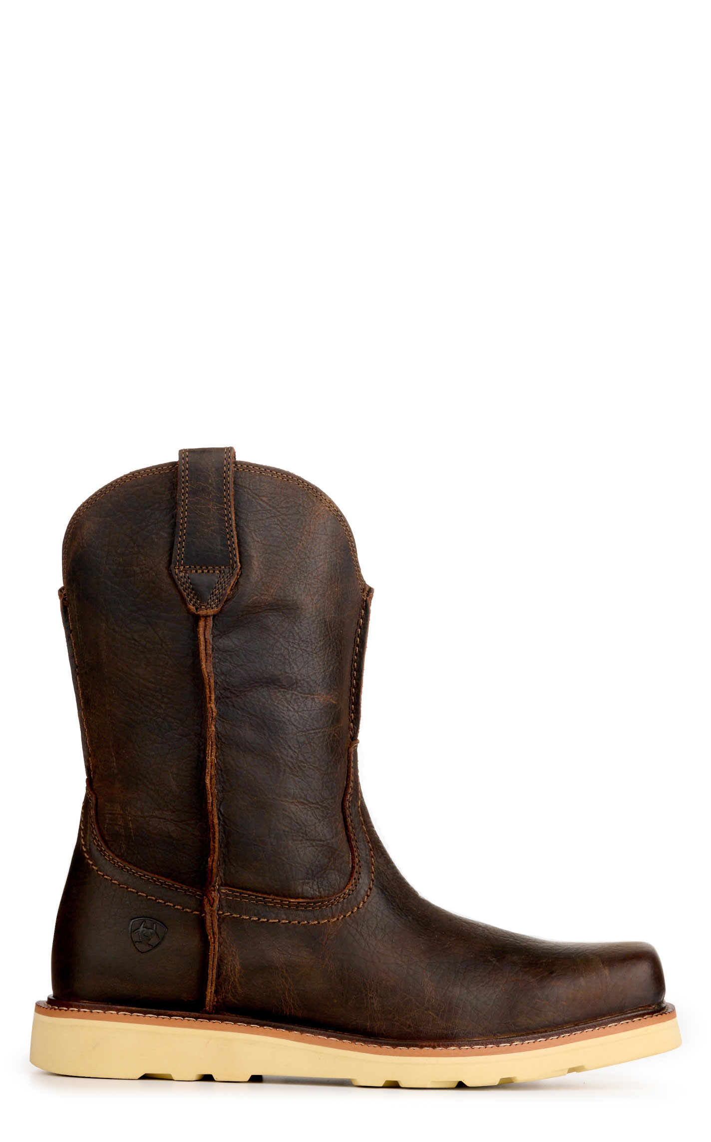 Ariat Men’s Rambler Recon Dark Brown Wedge Outsole Square Toe Cowboy Boots - Image 1