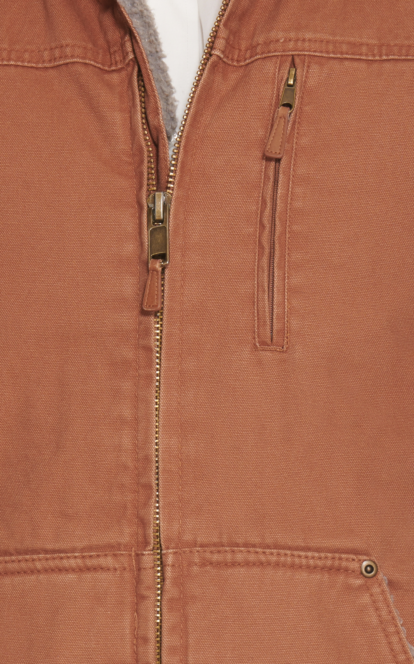 Cowboy Workwear Men's Brown Canvas Sherpa Lined Vest - Image 1