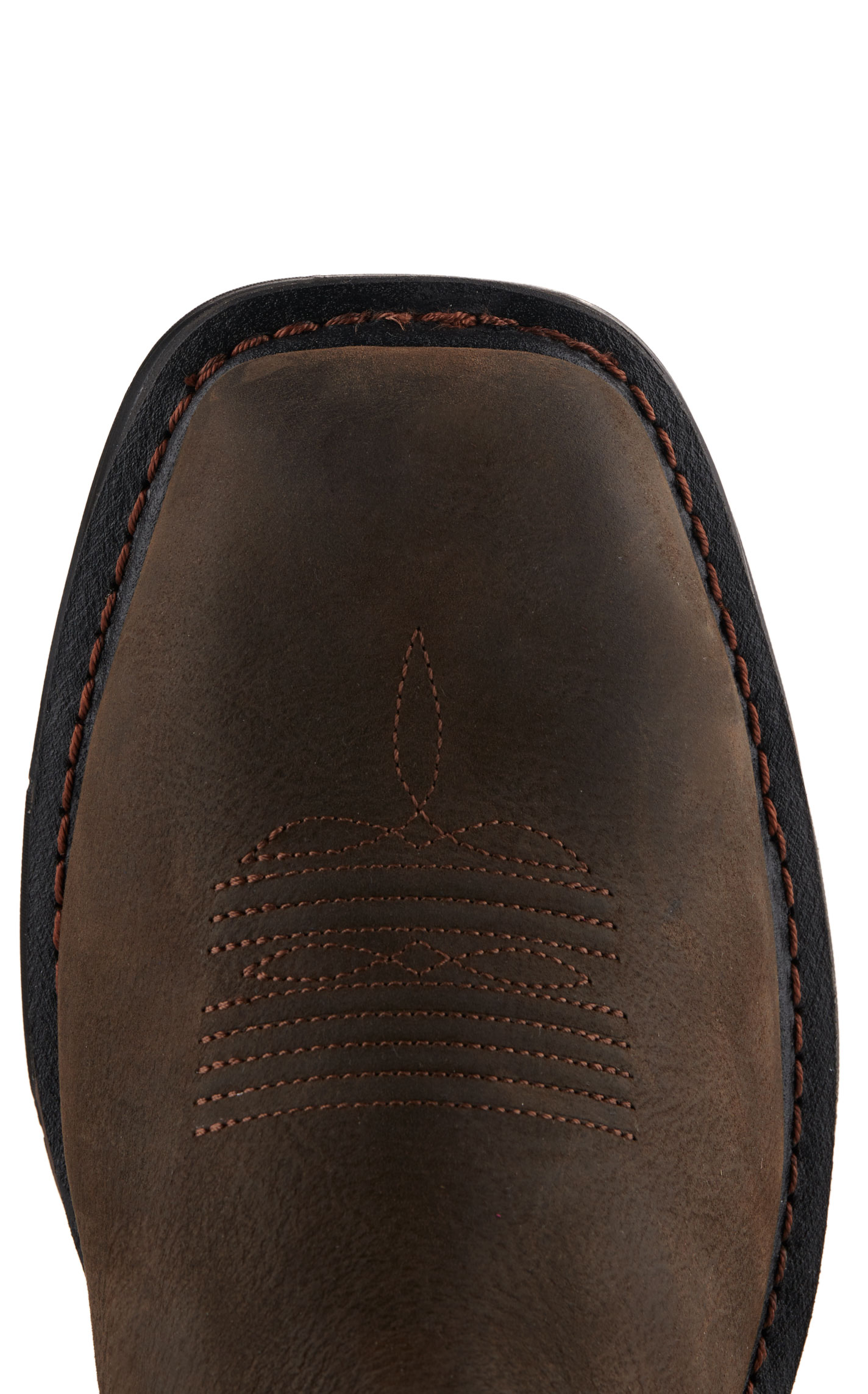 Ariat Men's WorkHog XT Dark Brown with Orange VentTEK Wide Square Composite Toe Work Boots - Image 1