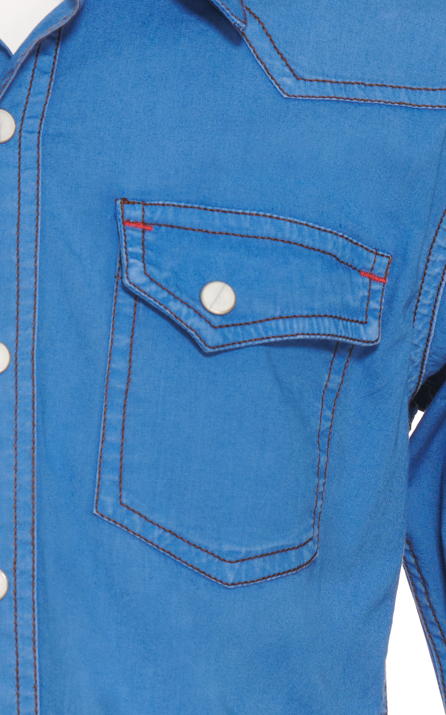 Rafter C Boys' ProFlex45 Washed Blue Long Sleeve Stretch Western Shirt - Image 1
