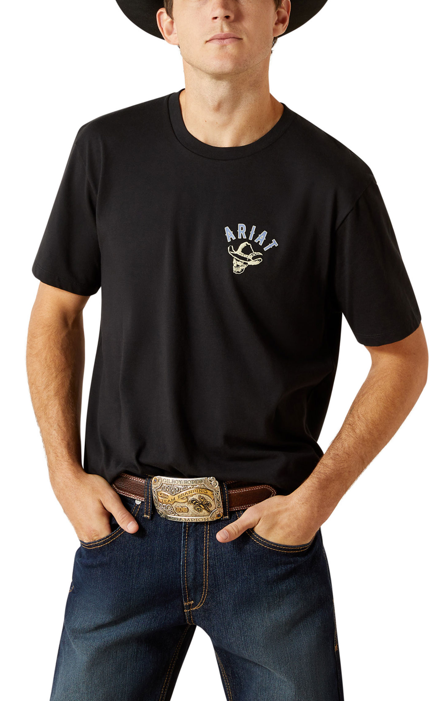 Ariat Men's Black Stitch Skull Graphic T-Shirt - Image 1