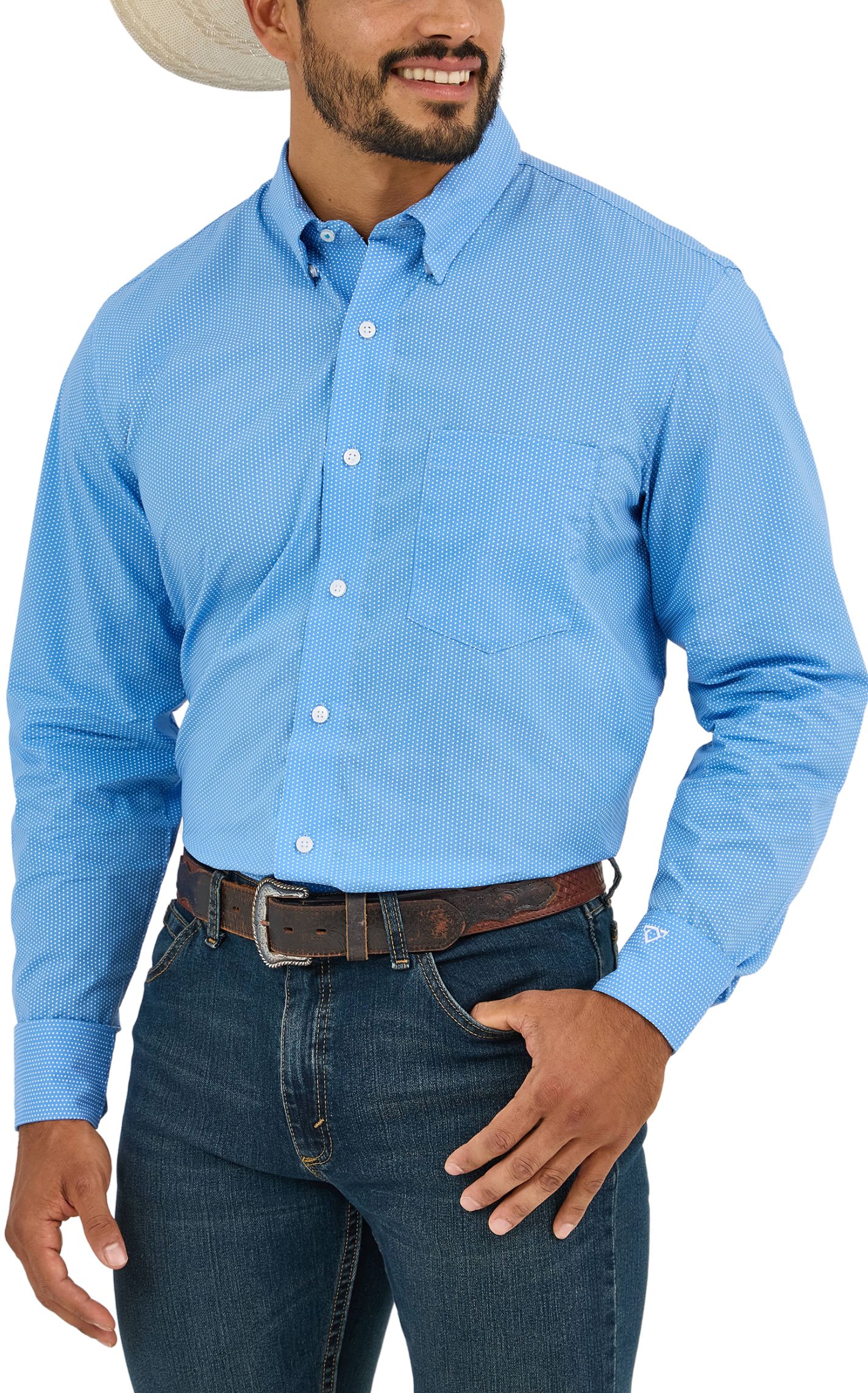 Wrangler Men's Cody Johnson Collection Blue Dot Western Shirt - Image 1