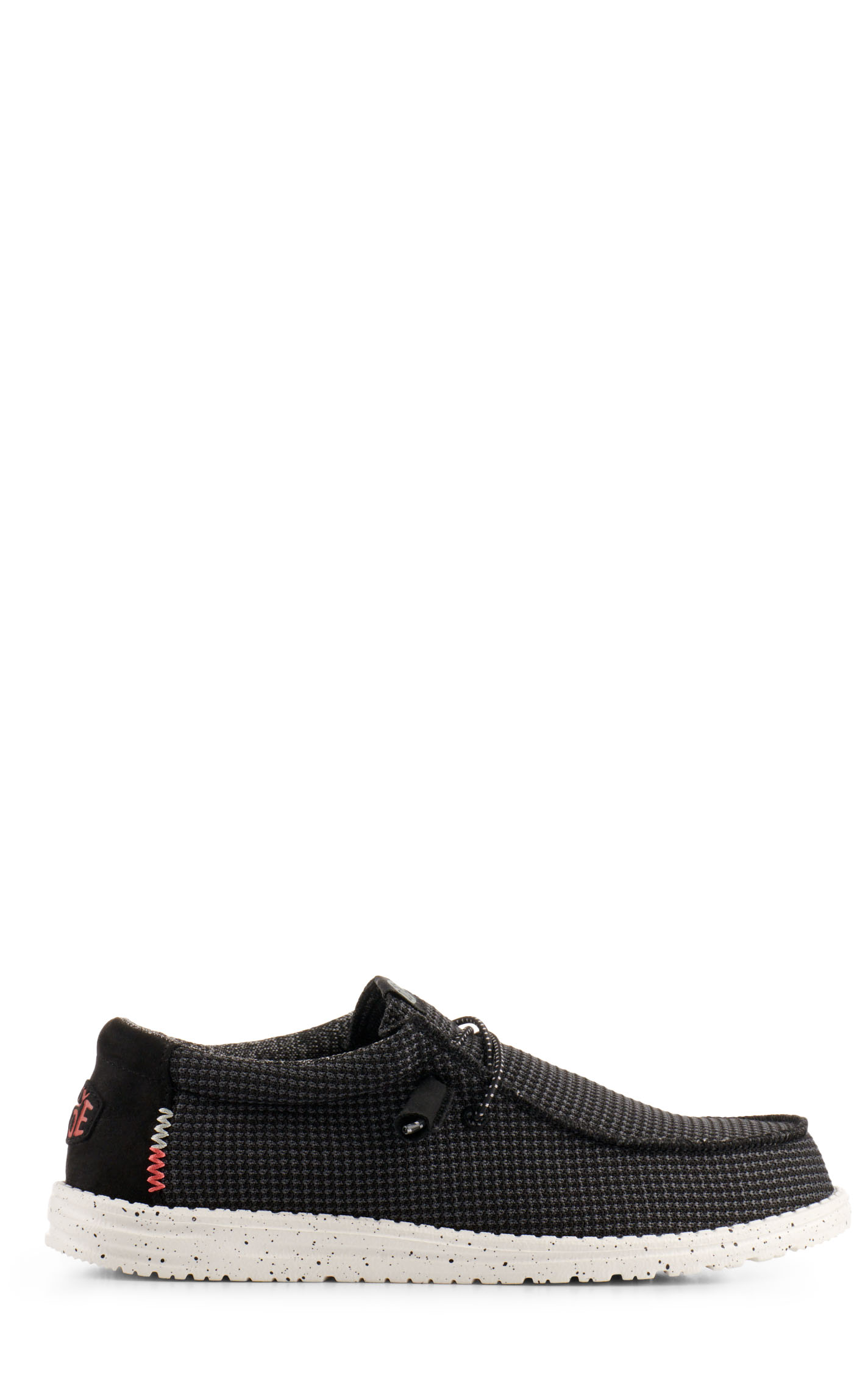 Hey Dude Men's Wally Sport Black Mesh Lace Up Casual Shoes - Image 1
