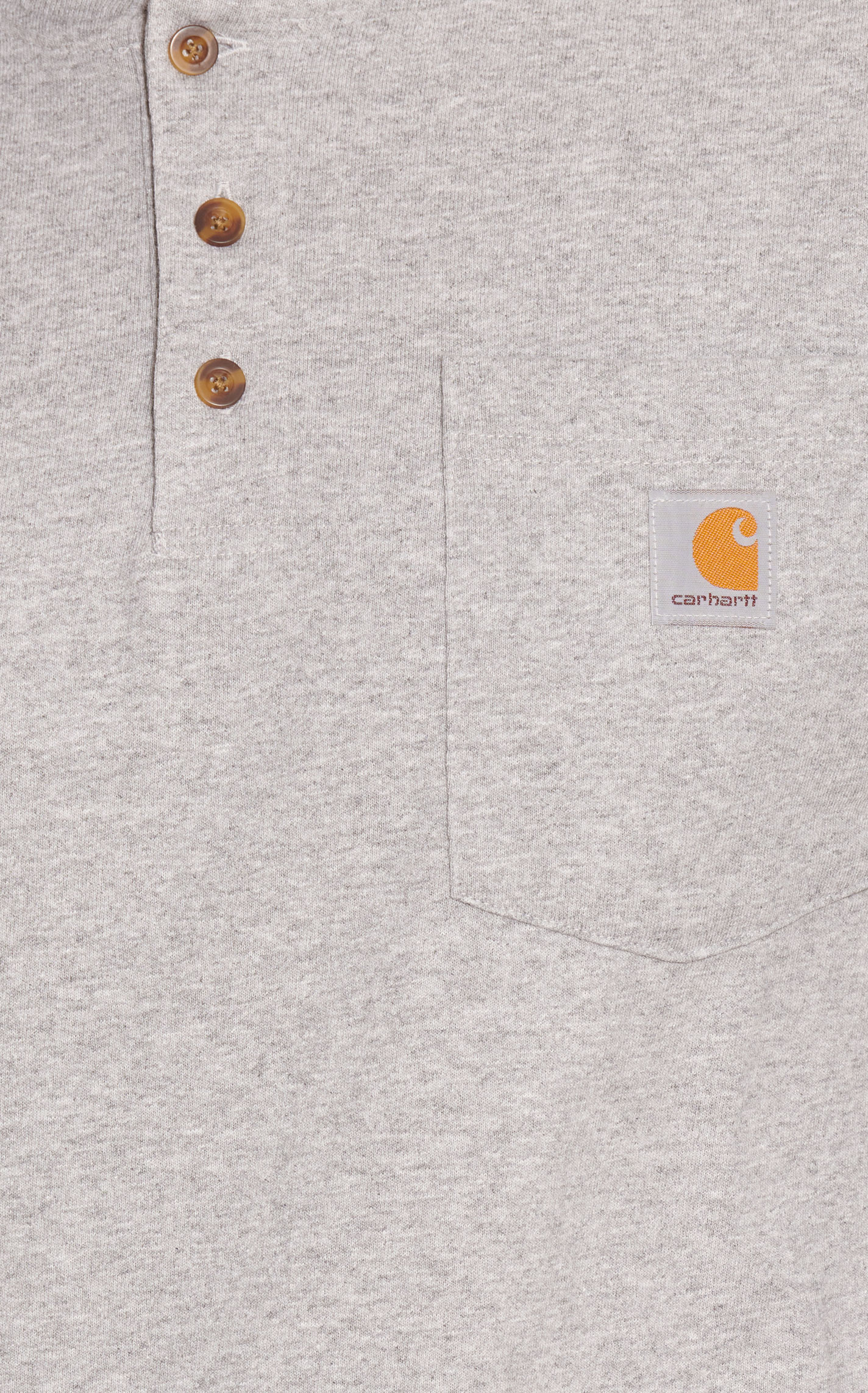Carhartt Men's Heather Gray Loose Fit Heavyweight Long Sleeve Henley T-Shirt - Image 1