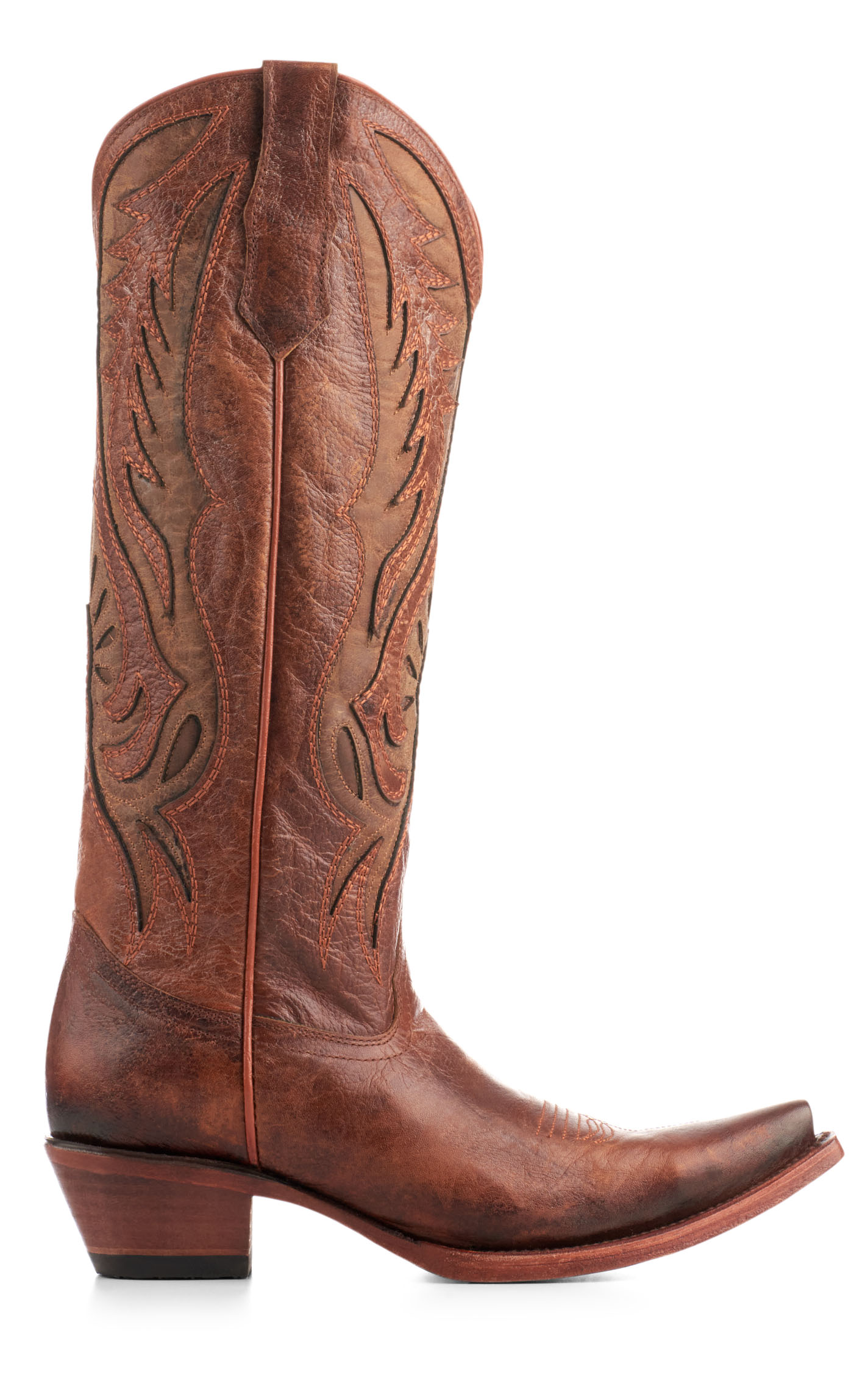 Circle G by Corral Women's Bronze with Inlays Snip Toe Cowboy Boots - Image 1