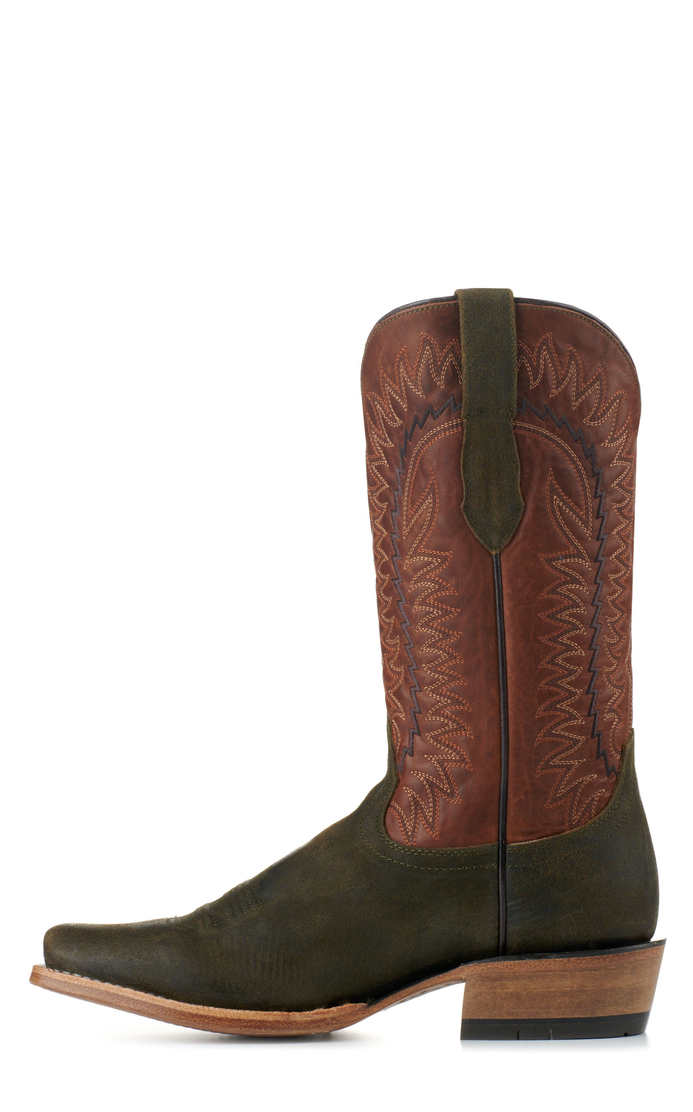 Ariat Men's Futurity Time Copper Crunch and Olive Roughout TekStep Punchy Square Toe Cowboy Boots - Image 1