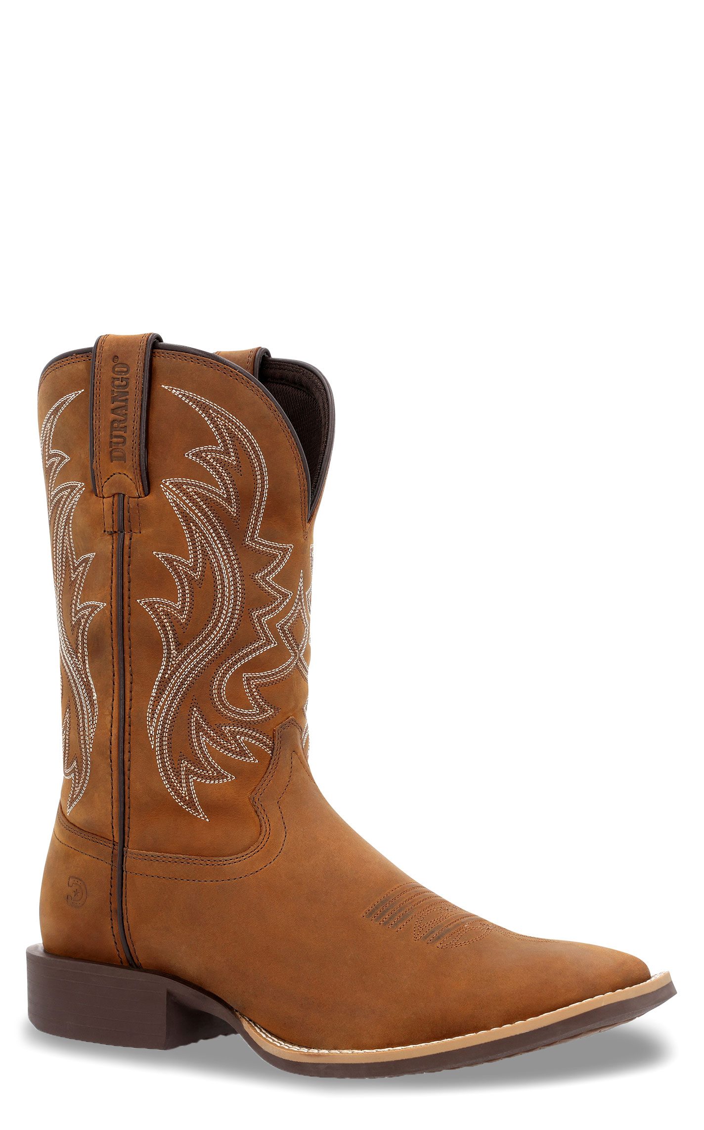 Durango Men's Shyloh Saddie Brown Wide Square Toe Cowboy Boots - Image 1