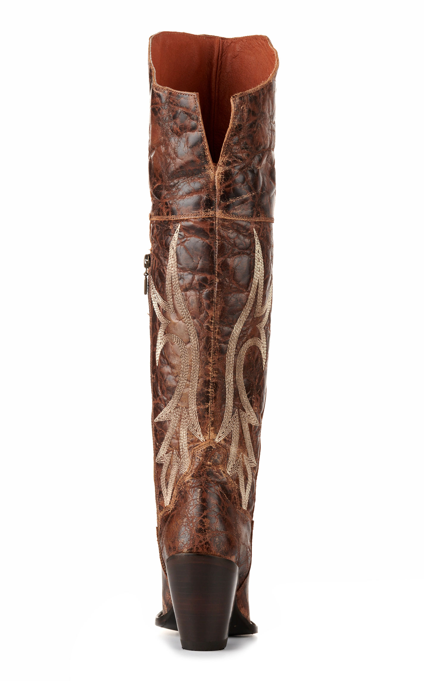Dan Post Women's Jilted Distressed Brown Snip Toe Tall Cowboy Boots - Image 1