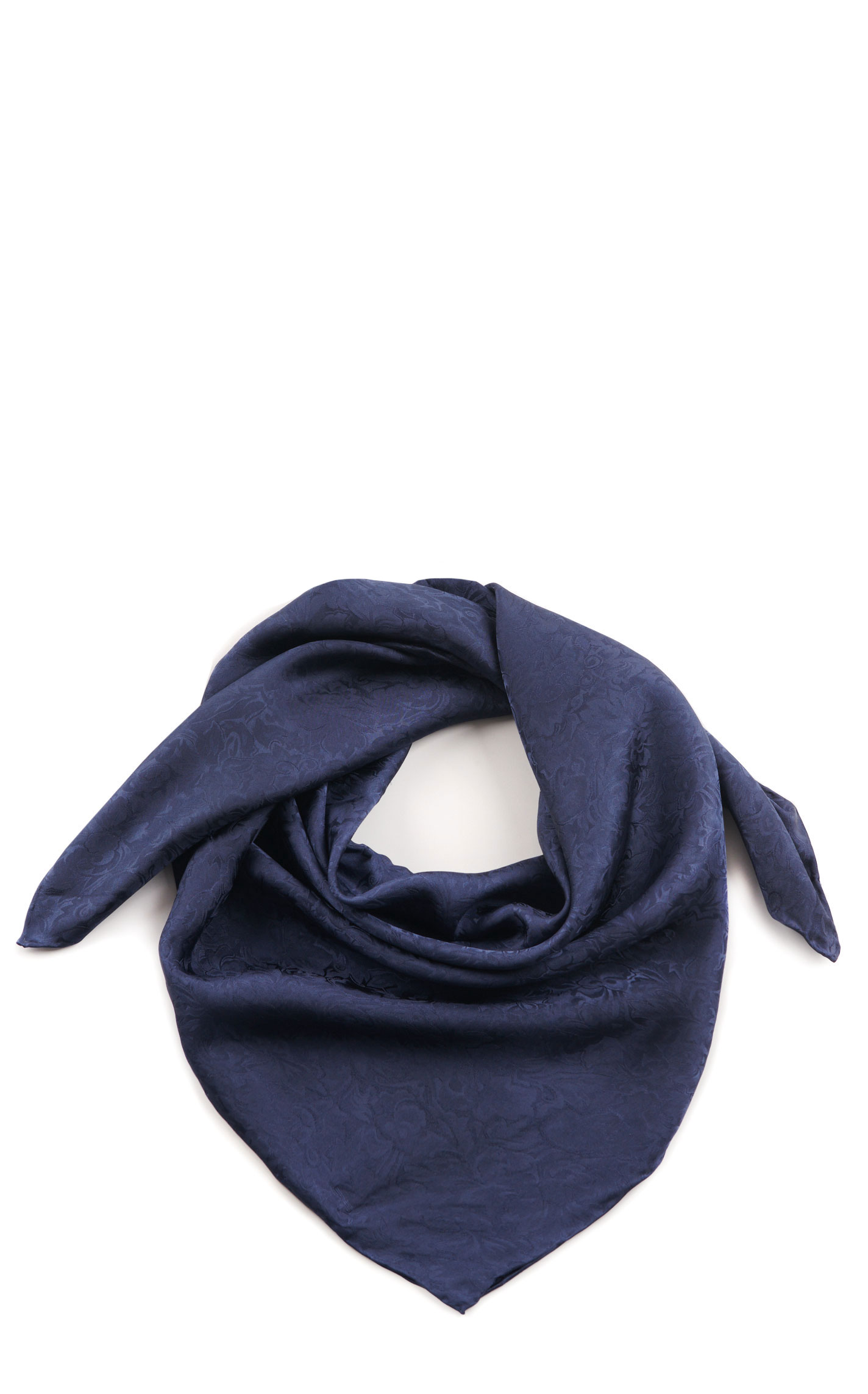 Jacquard Navy Silk Wild Rags Scarf - Image 1
