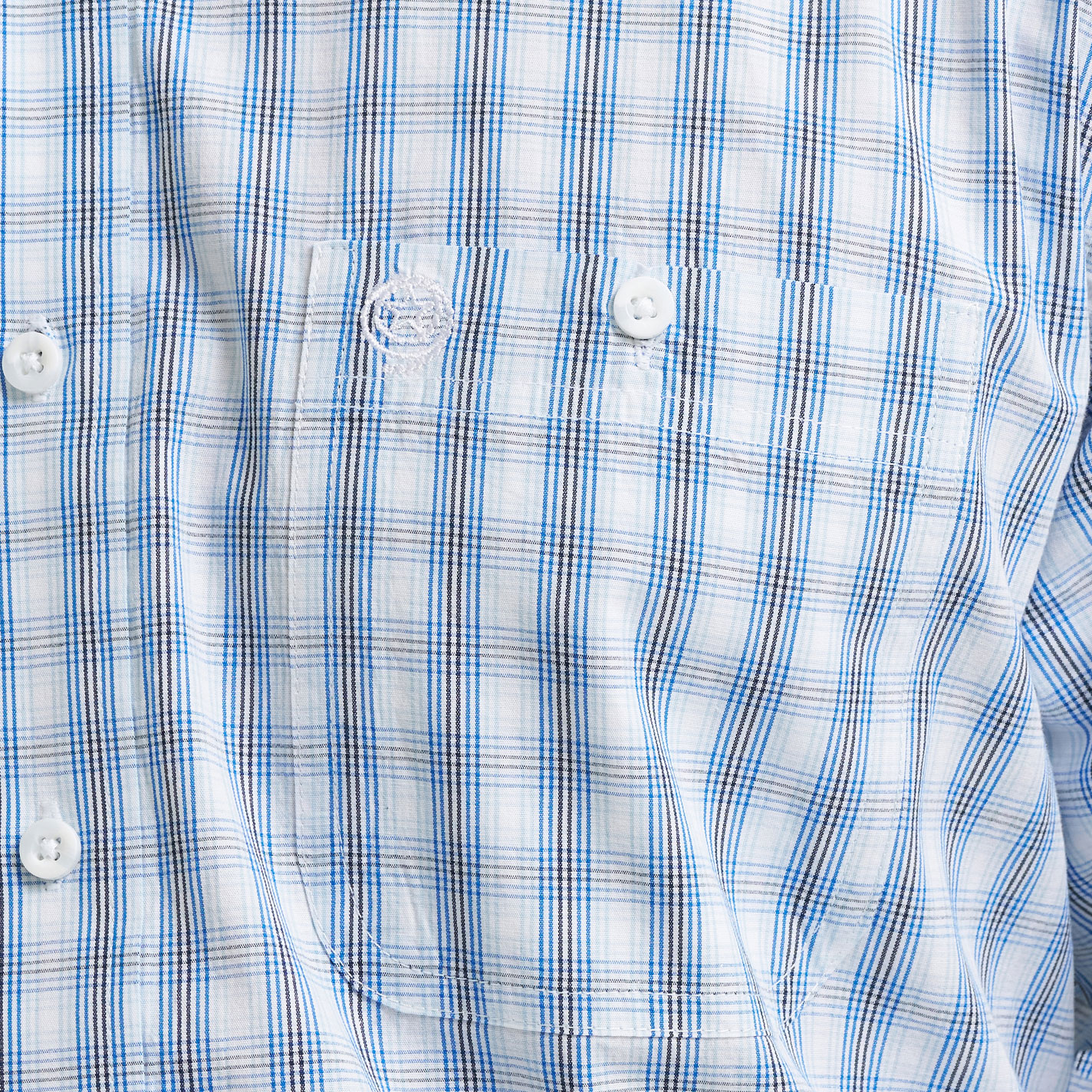 George Strait Men's Blue & White Plaid Print Western Shirt - Image 1