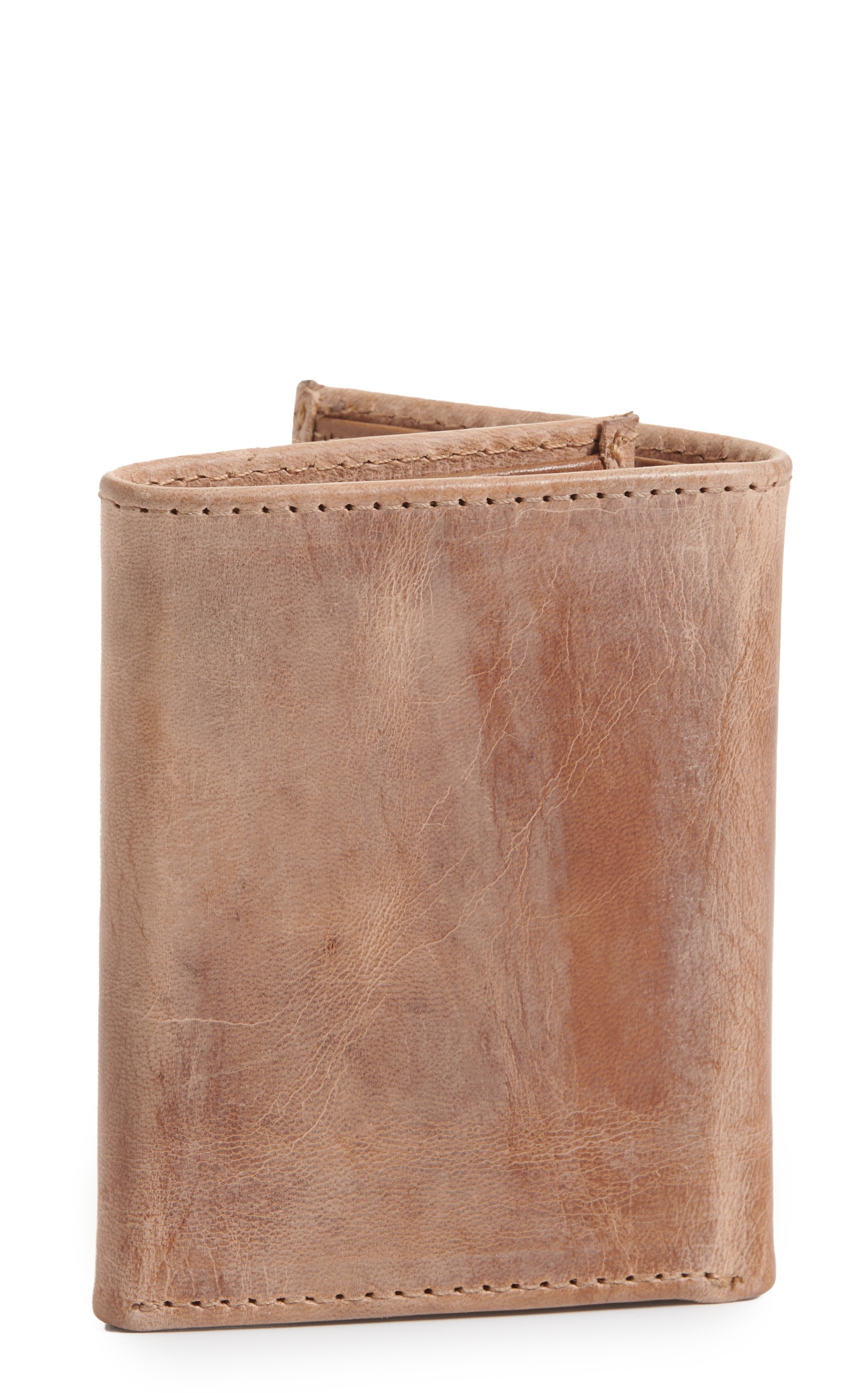 JRC & Sons Men's Peanut Brittle Mad Dog Goat Leather Trifold Wallet - Image 1