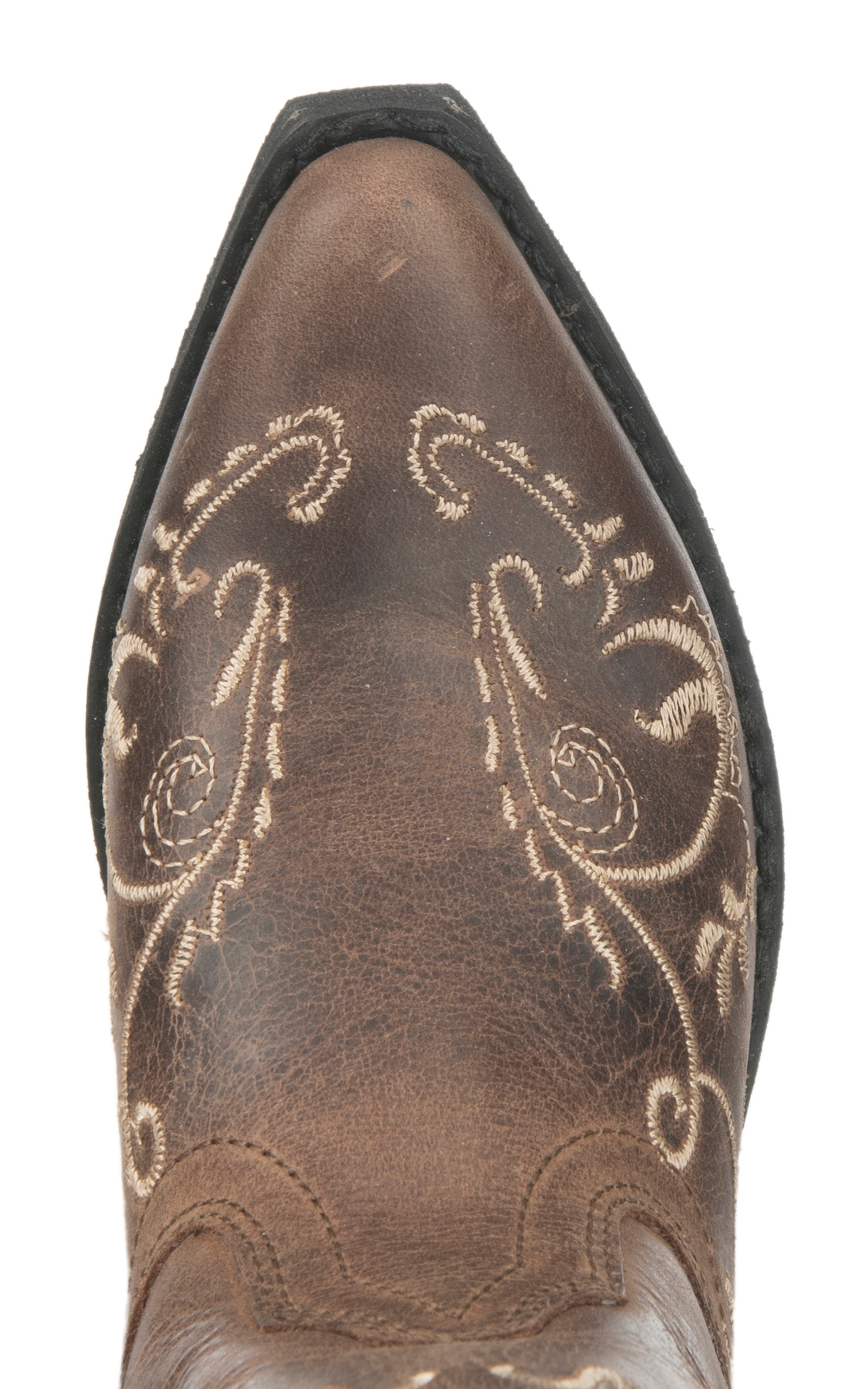 Smoky Mountain Kids Antique Mocha with Cream Embroidery Snip Toe Cowboy Boots - Image 1